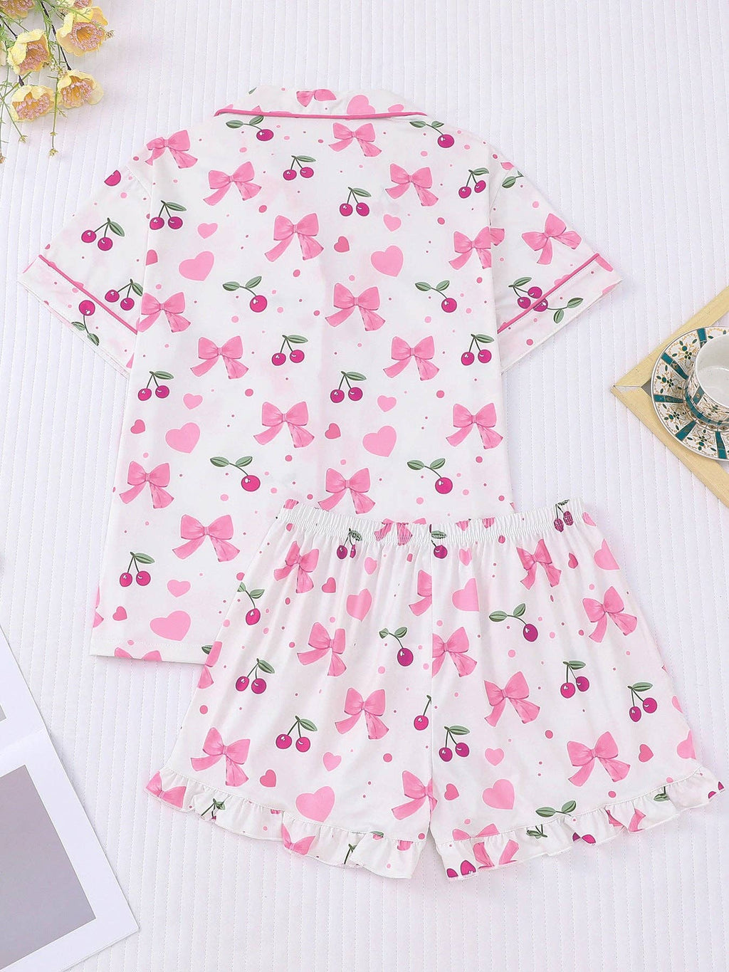 Bows and Cherry Sweetheart Pajama Set