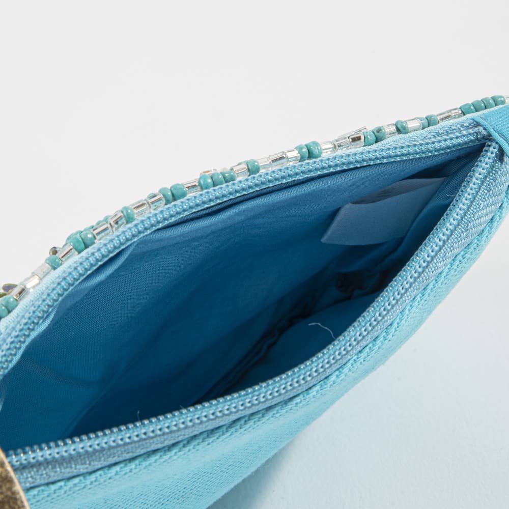 Sequin Starfish Beaded Coin Pouch