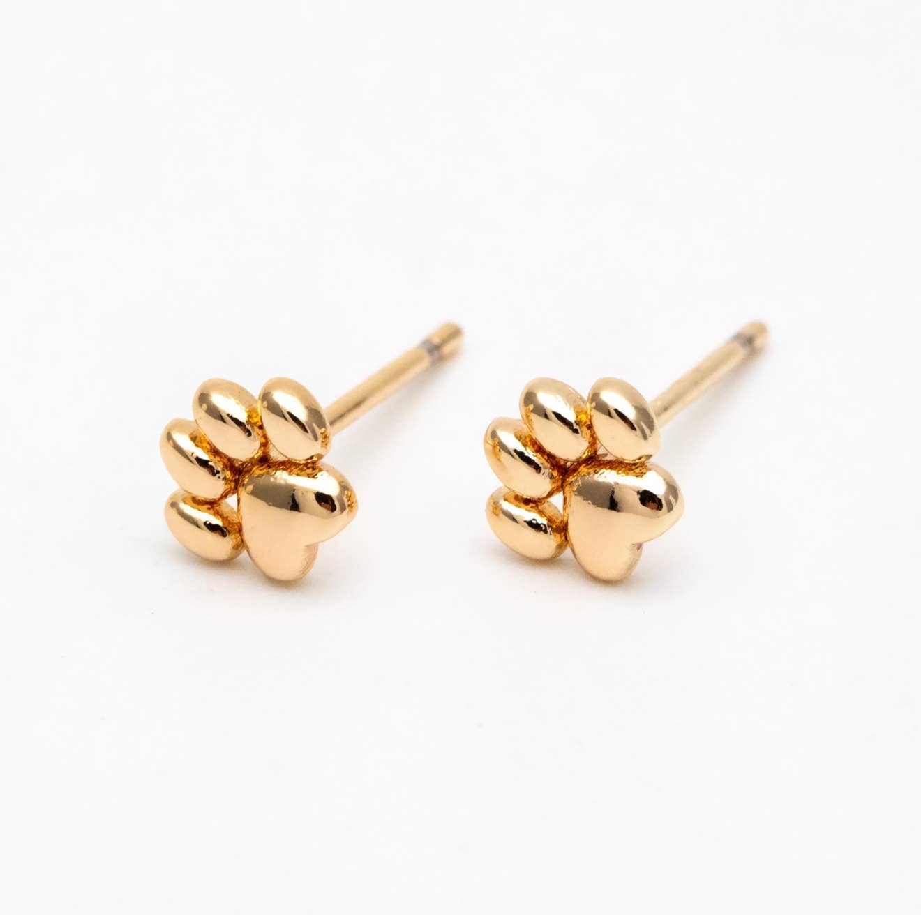 The Winnie Dainty Gold Paw Print Stud Earrings