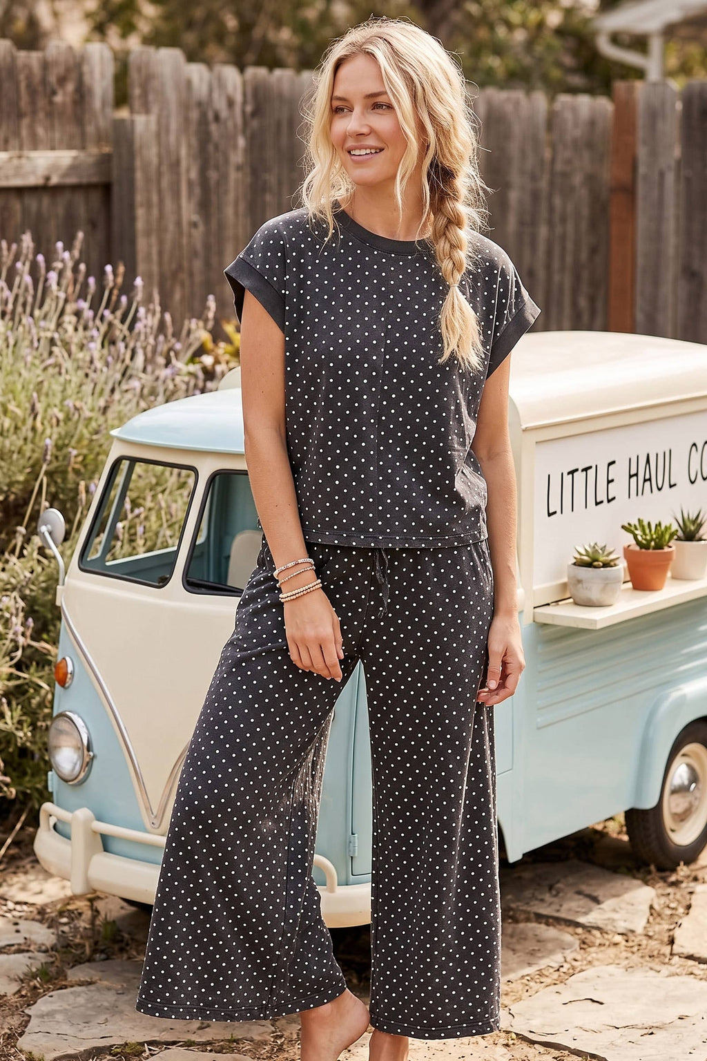 Mini Polka Dot Scuba Lounge Set Pants