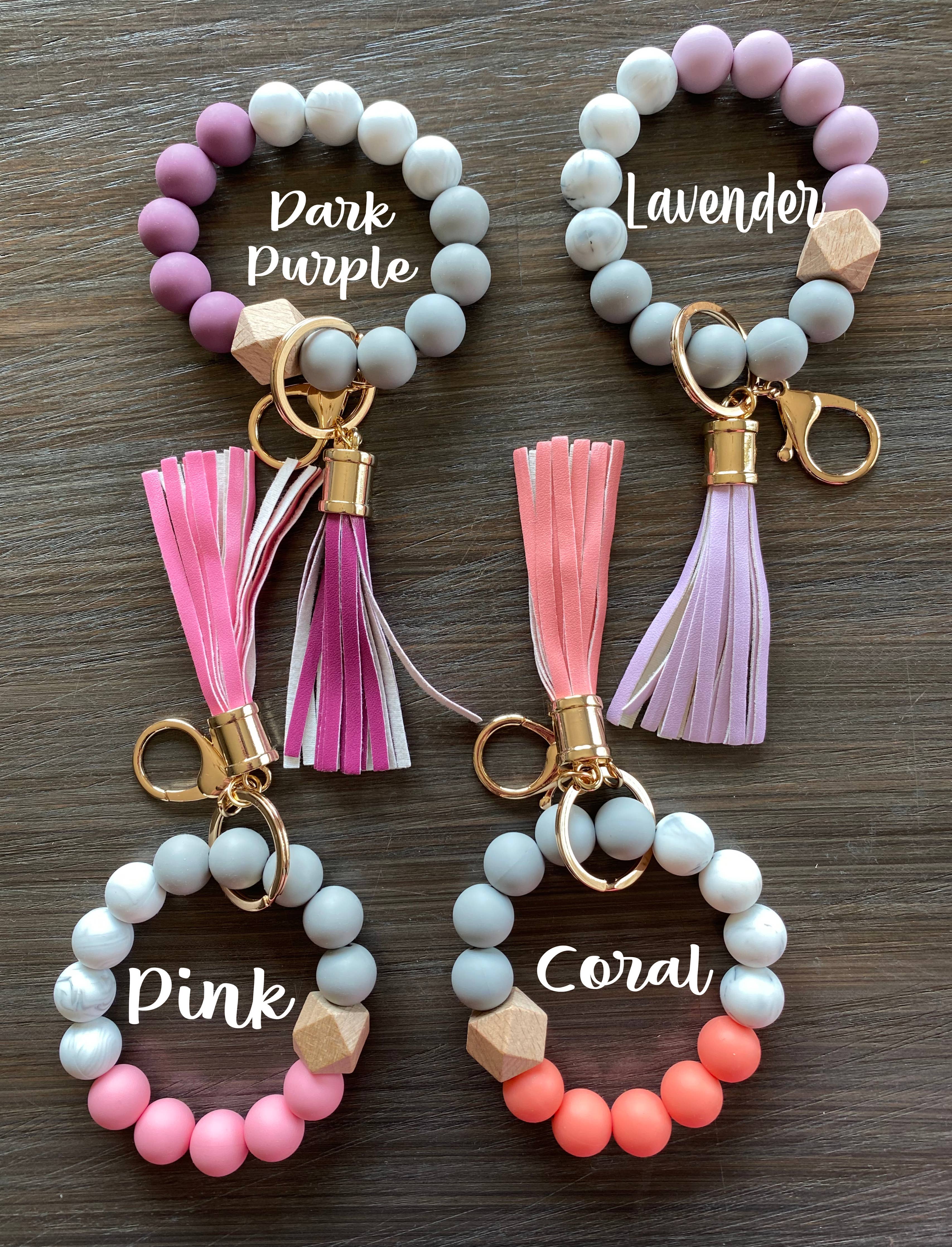Silicone Beaded Keychain Wristlet