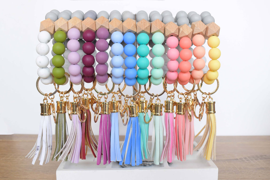 Silicone Beaded Keychain Wristlet