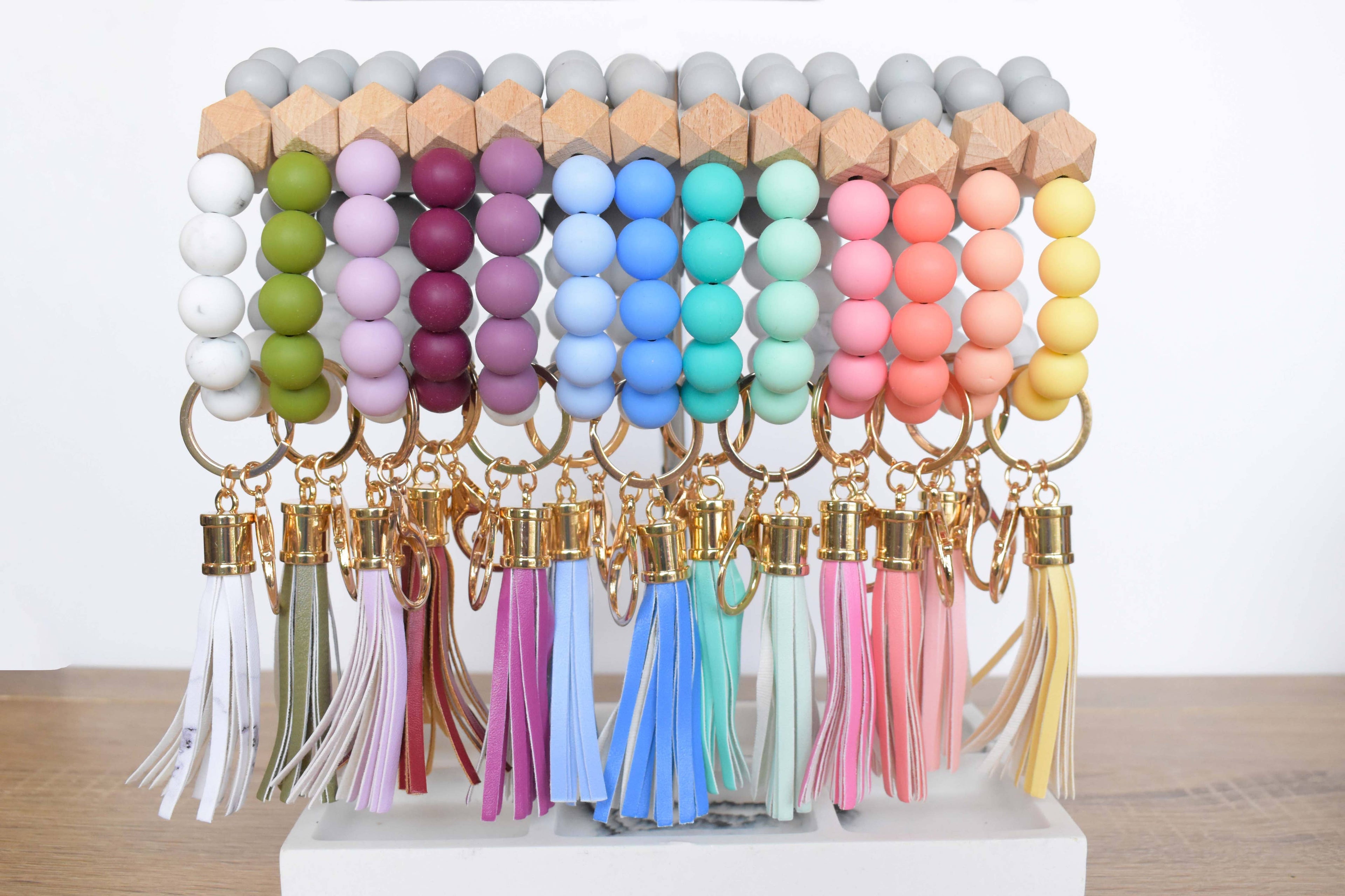 Silicone Beaded Keychain Wristlet
