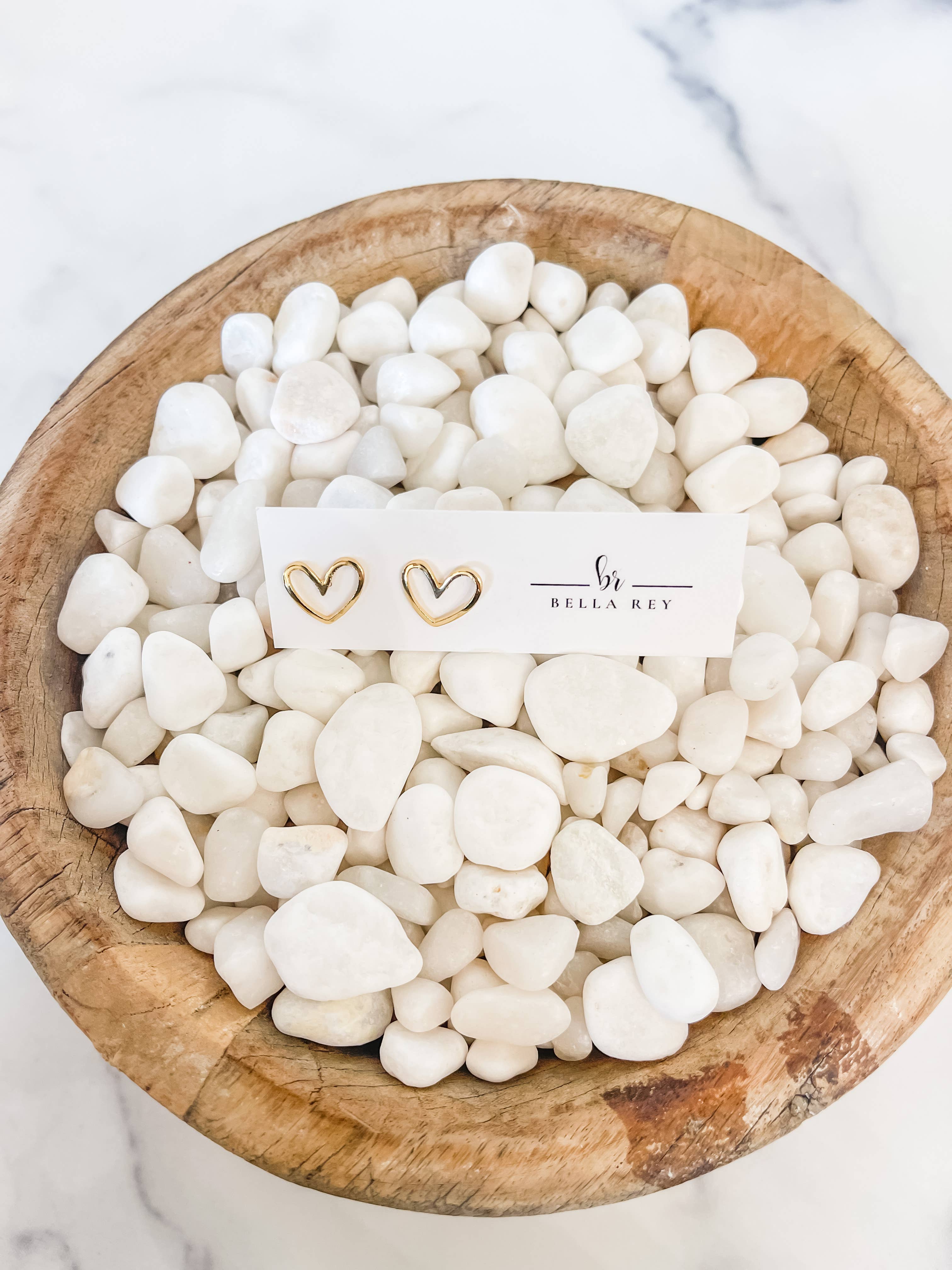 The Morgan Dainty Gold Heart Stud Earrings