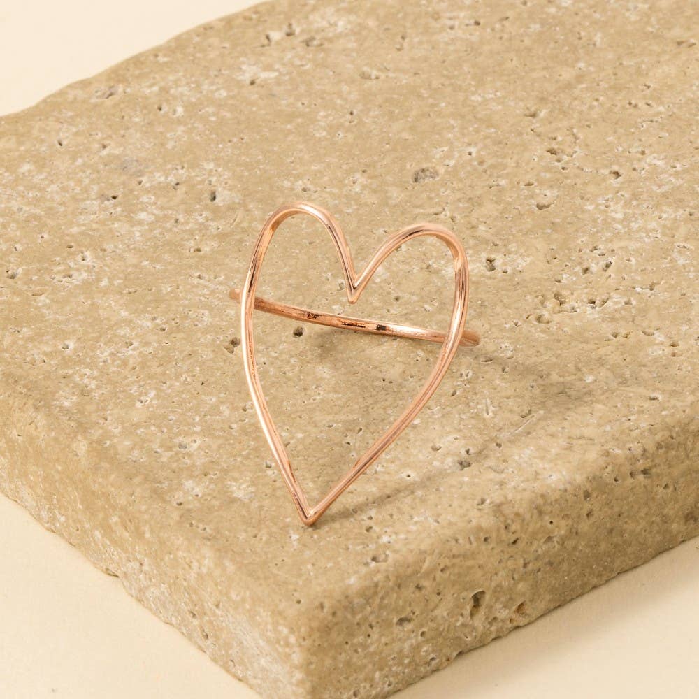 Modern Heart Outline Ring