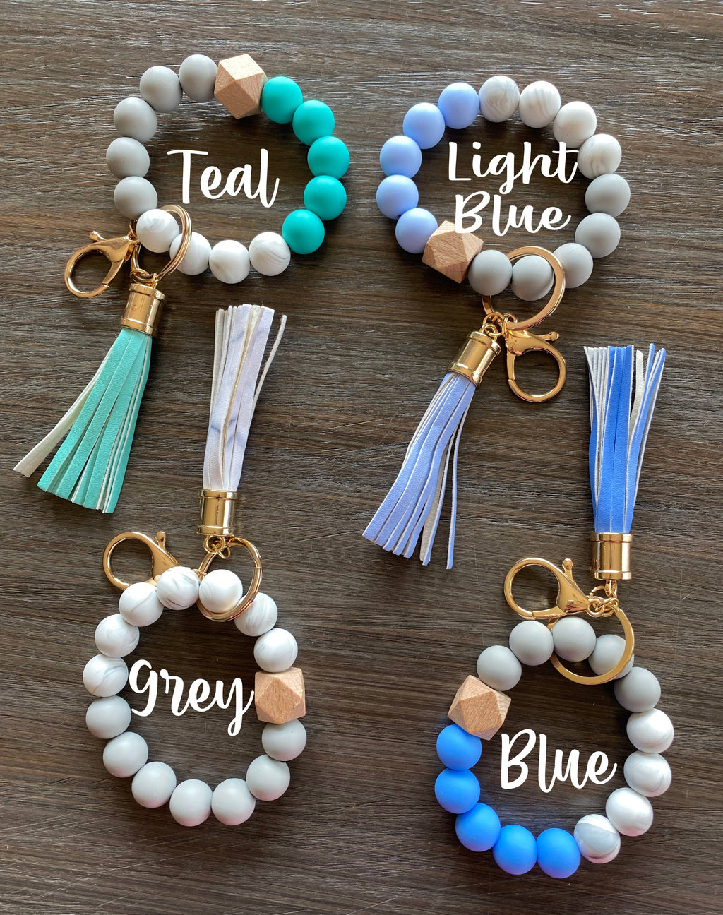 Silicone Beaded Keychain Wristlet