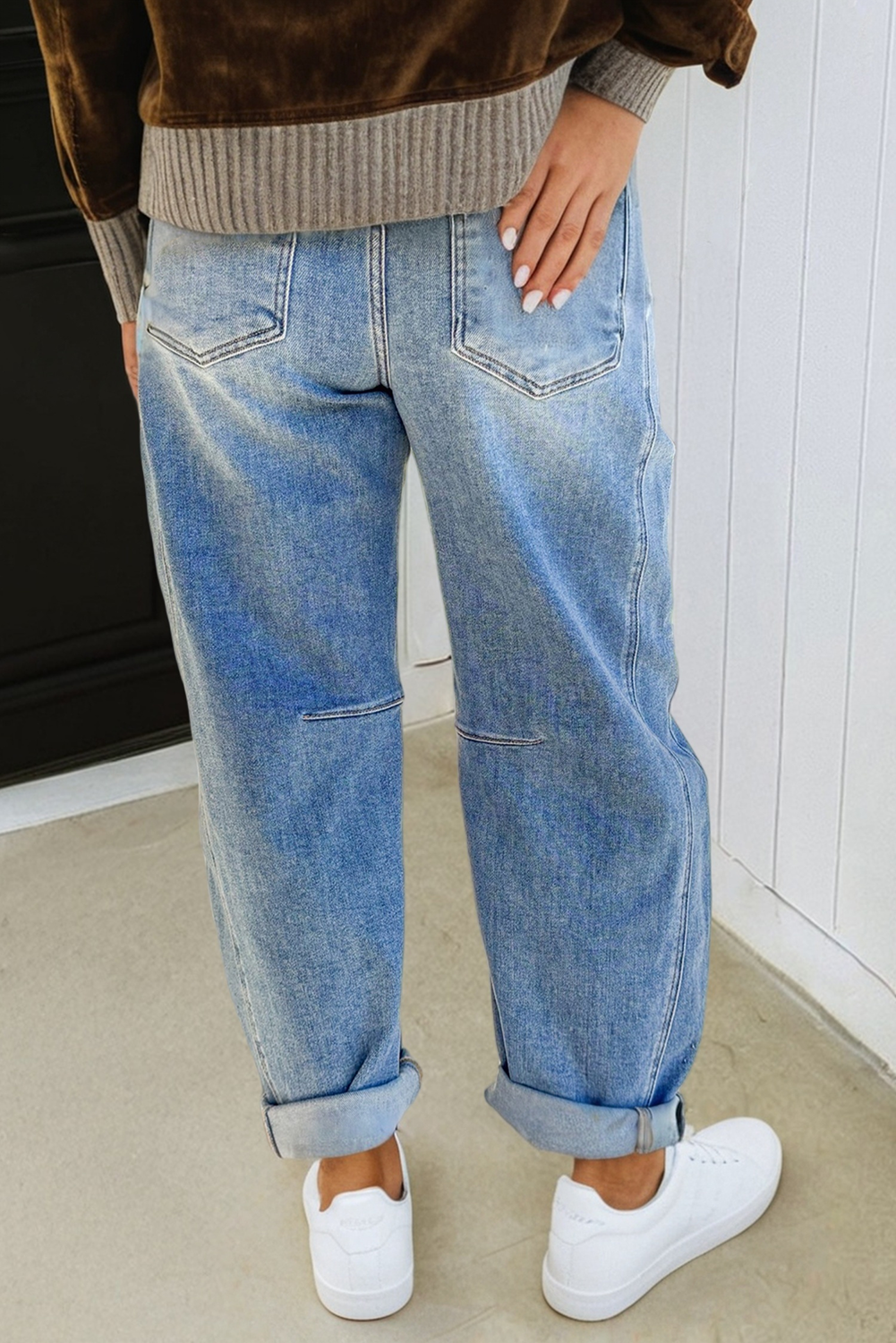 Multi Seam Barrel Jeans