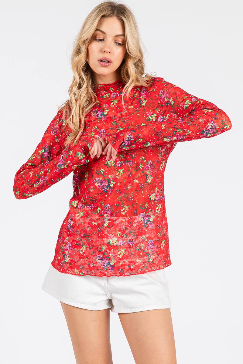 Scarlet Lace Bloom Top