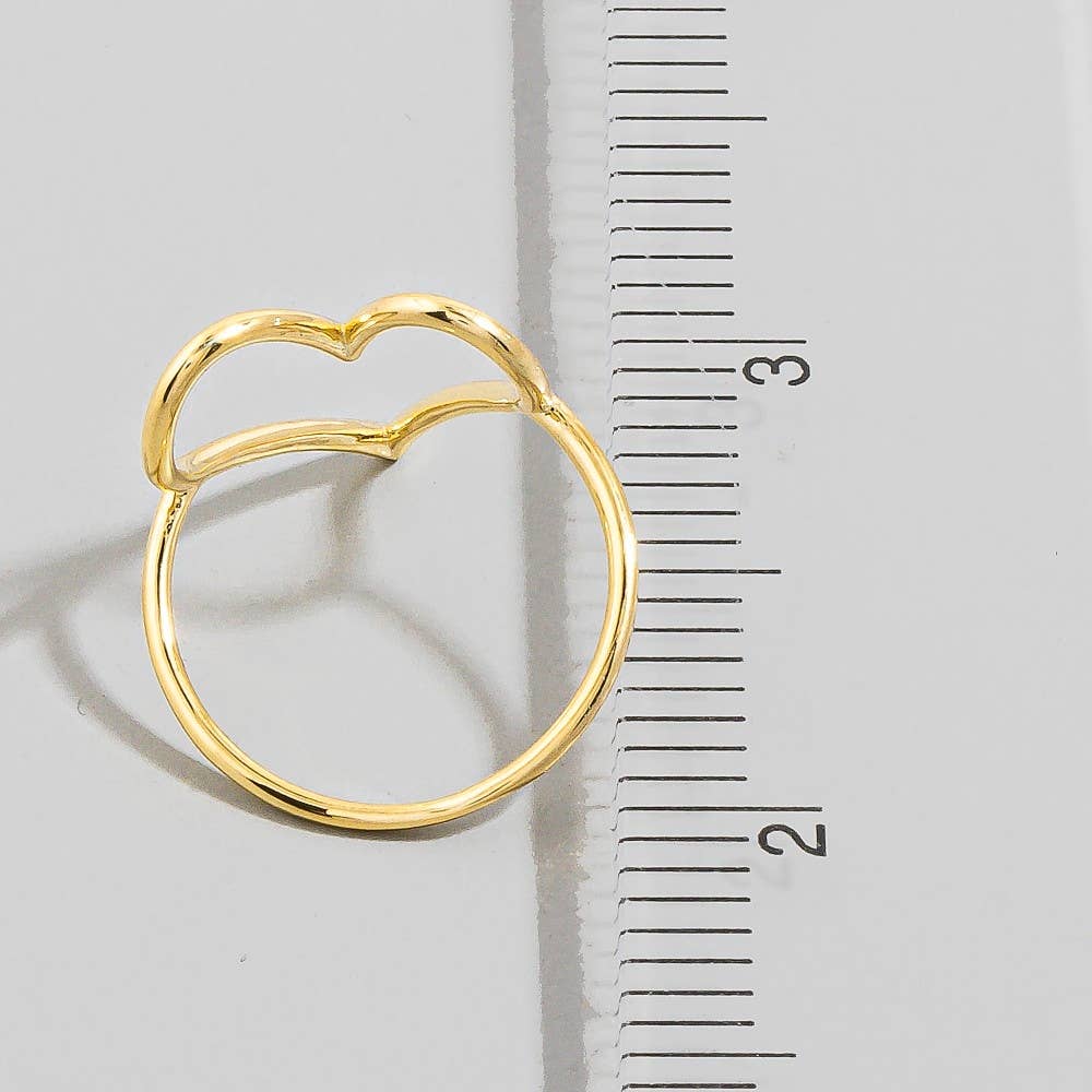 Heart Outline Band Ring - Smaller