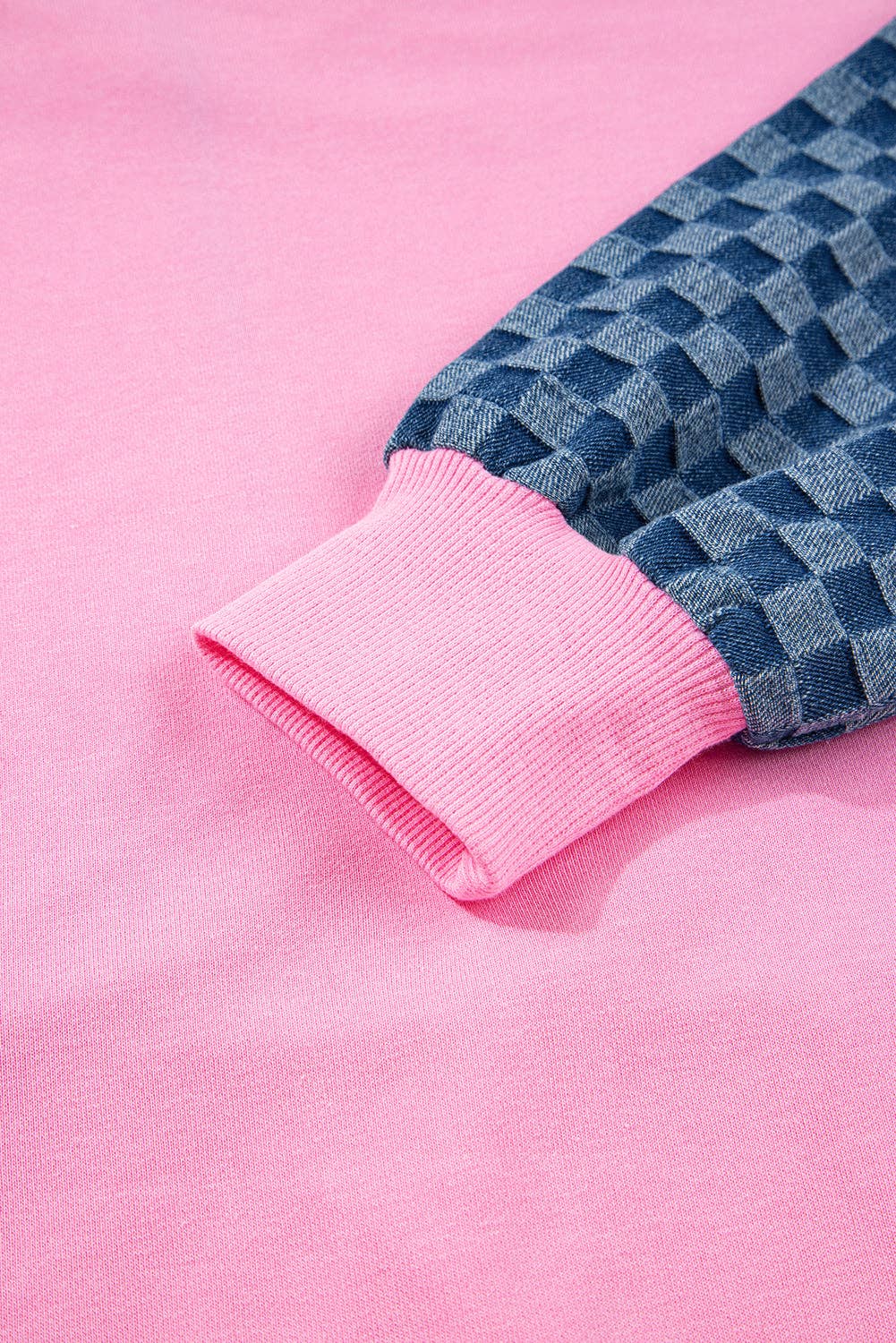 Bonbon Checkered Patchwork Hoodie