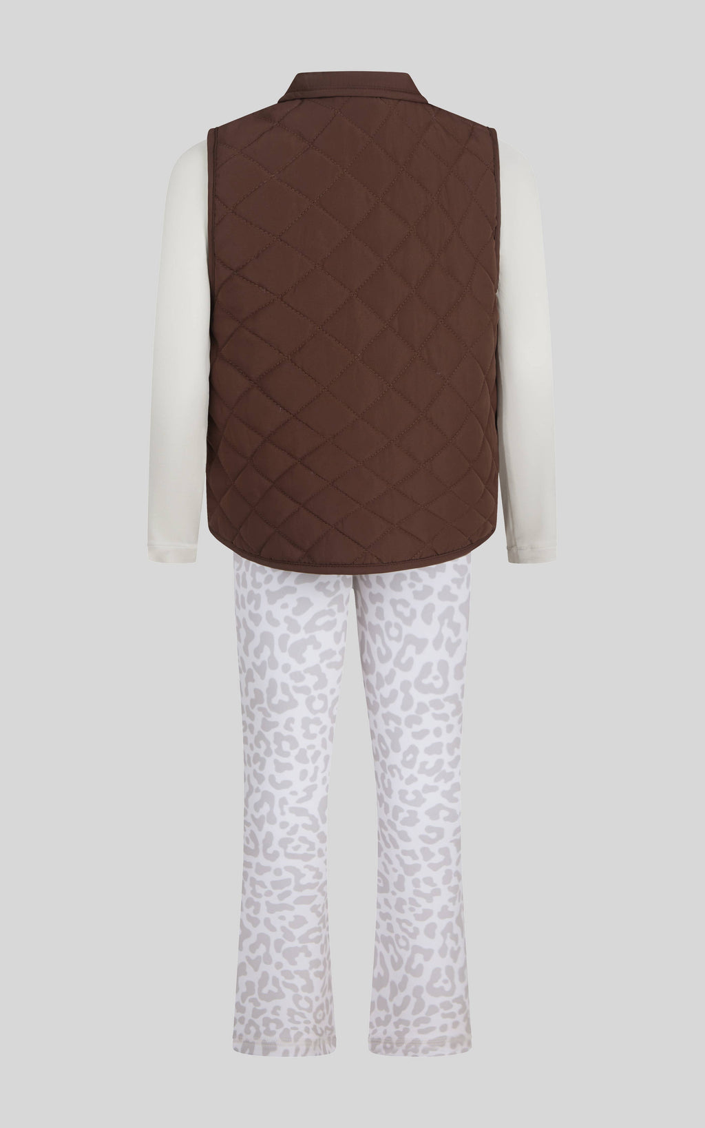 Little Girls Puffy Vest and leggings 3-Piece Set