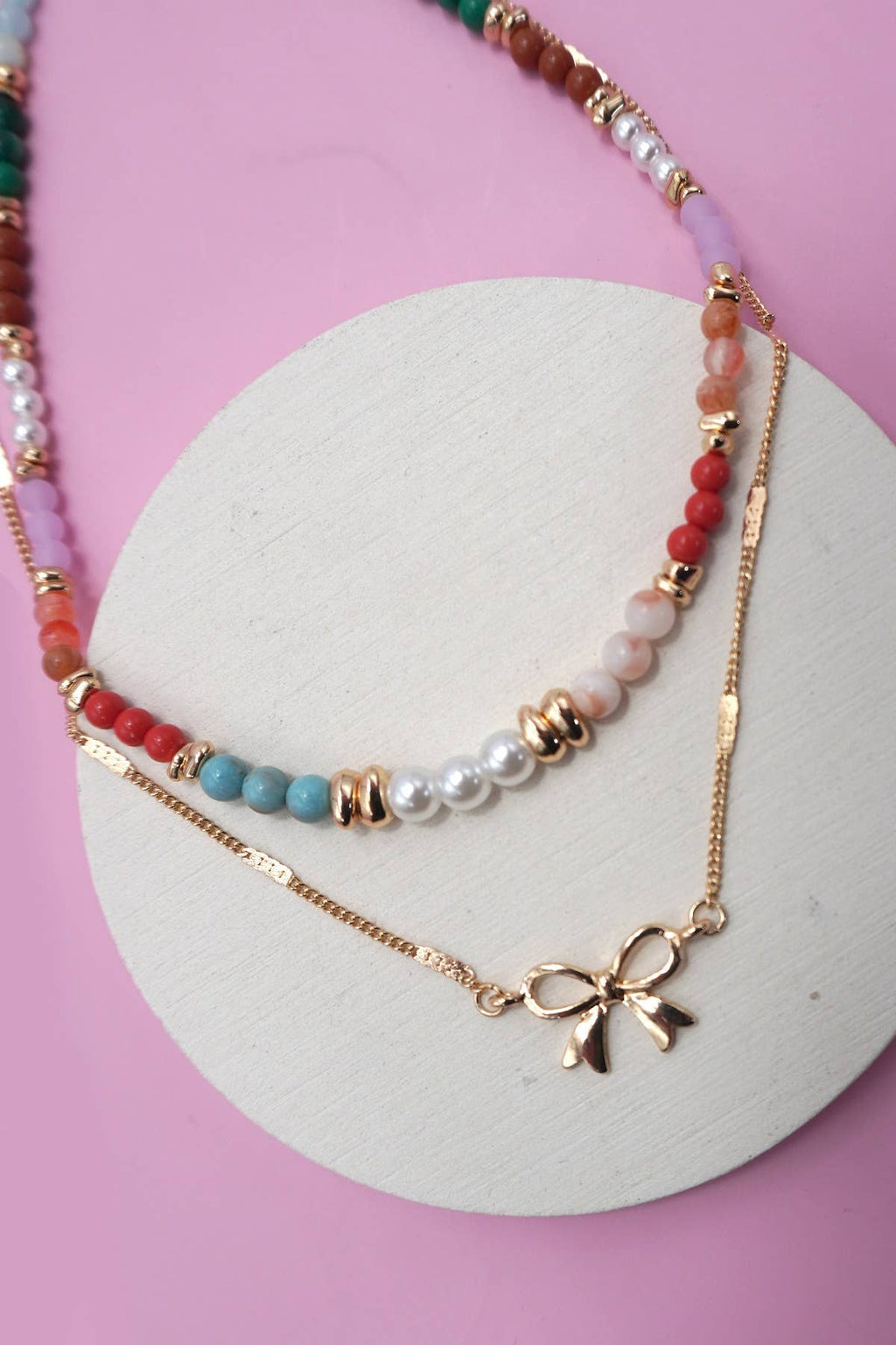 The Beaded Bliss Bow Necklace
