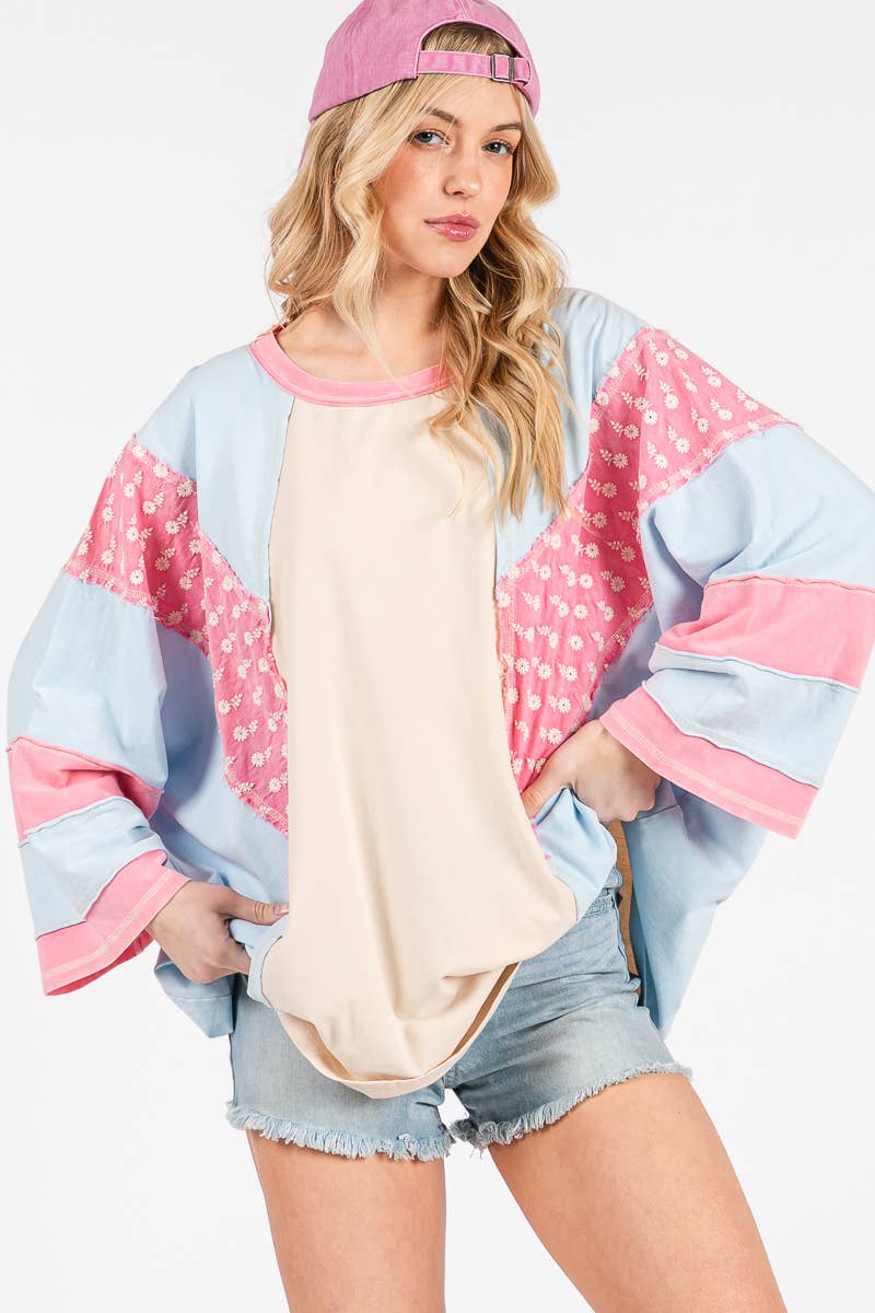 Cotton Candy Patchwork Top