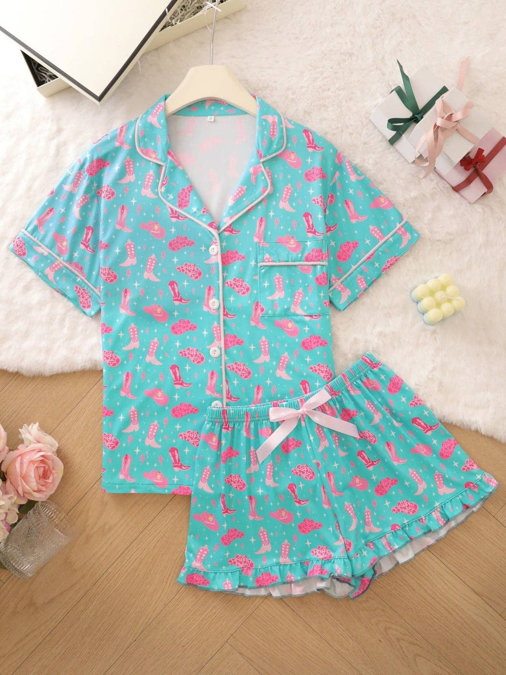 Cowgirl Hats & Boots Pajama Set