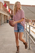 Oversized Short Sleeve Button Down Shirt