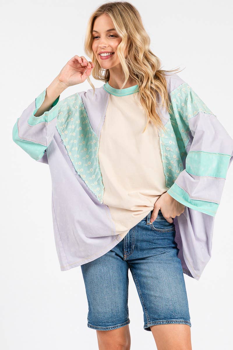 Cotton Candy Patchwork Top