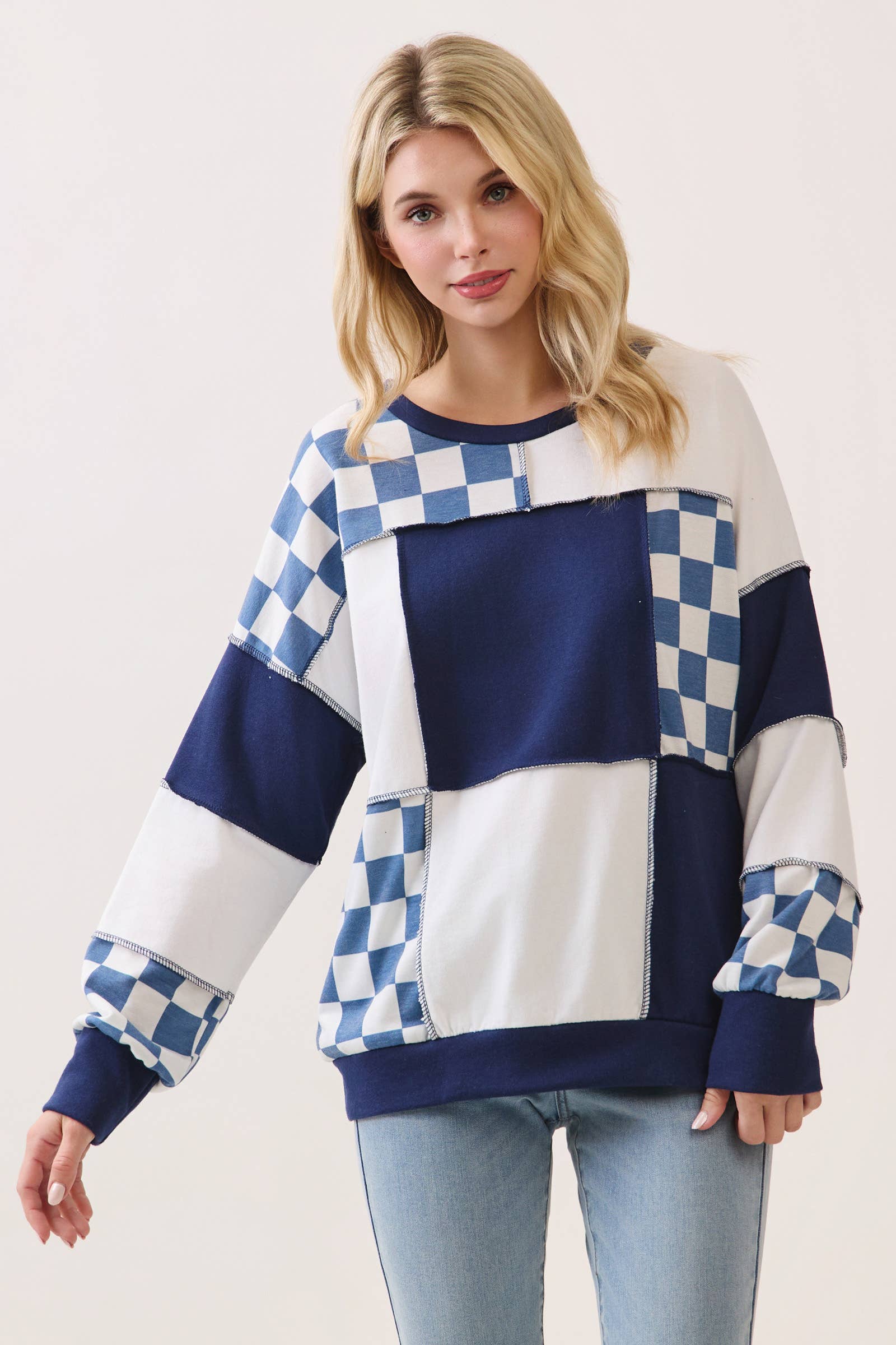 The Sweet Check Patchwork Sweater