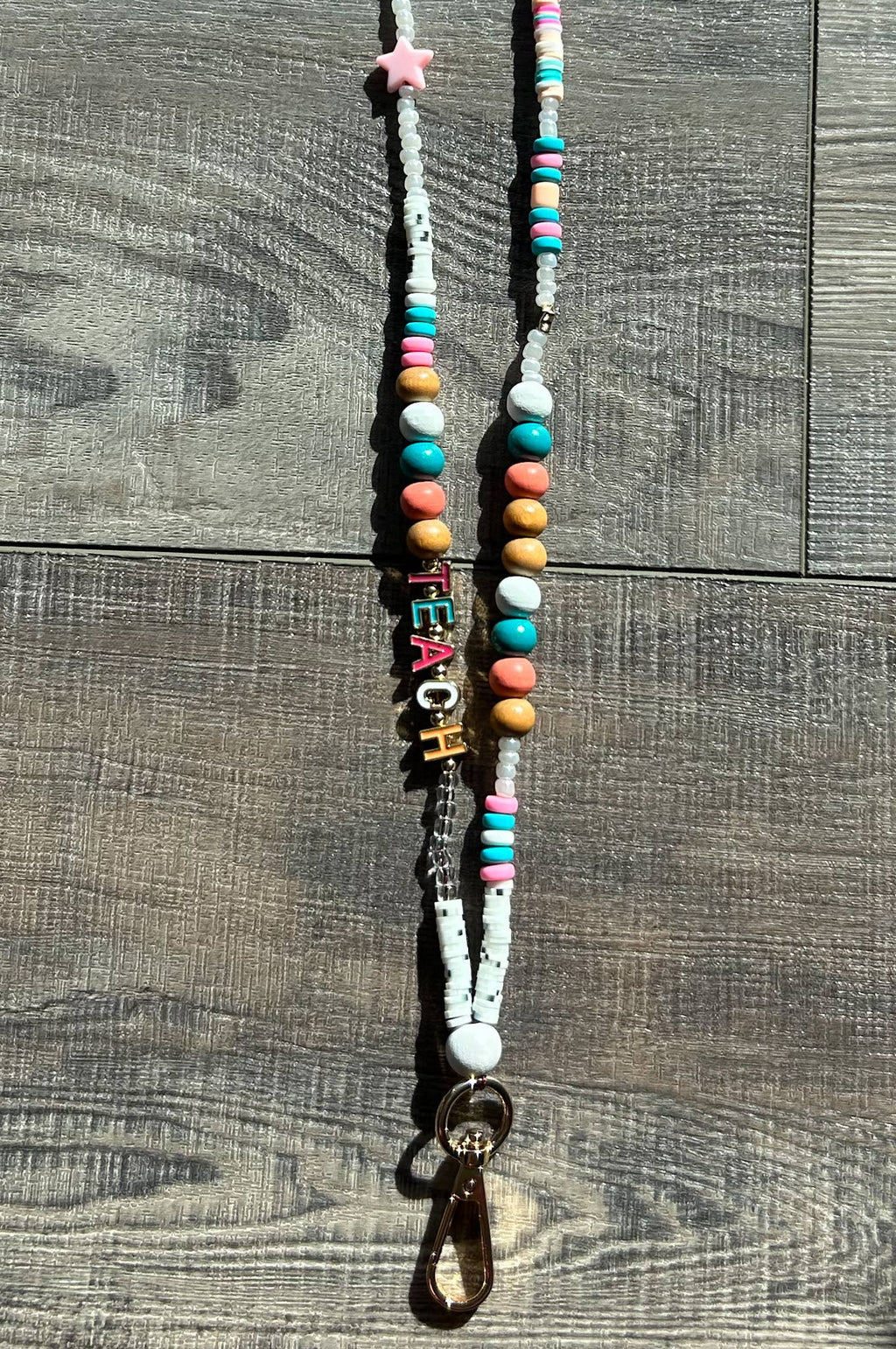 TEACH Beaded Lanyard with Breakaway Clasp
