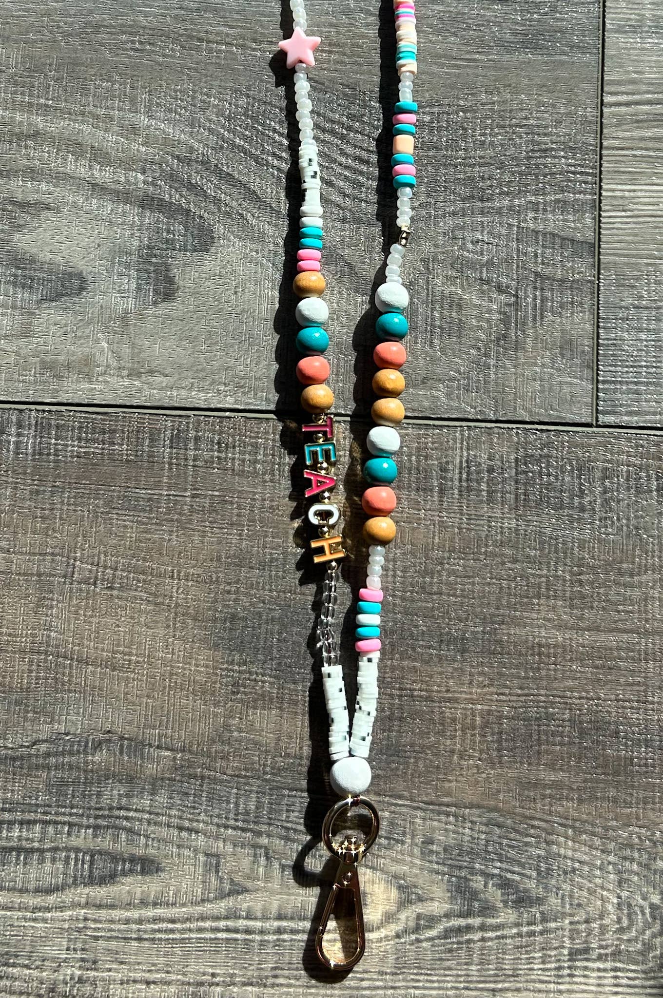 TEACH Beaded Lanyard with Breakaway Clasp