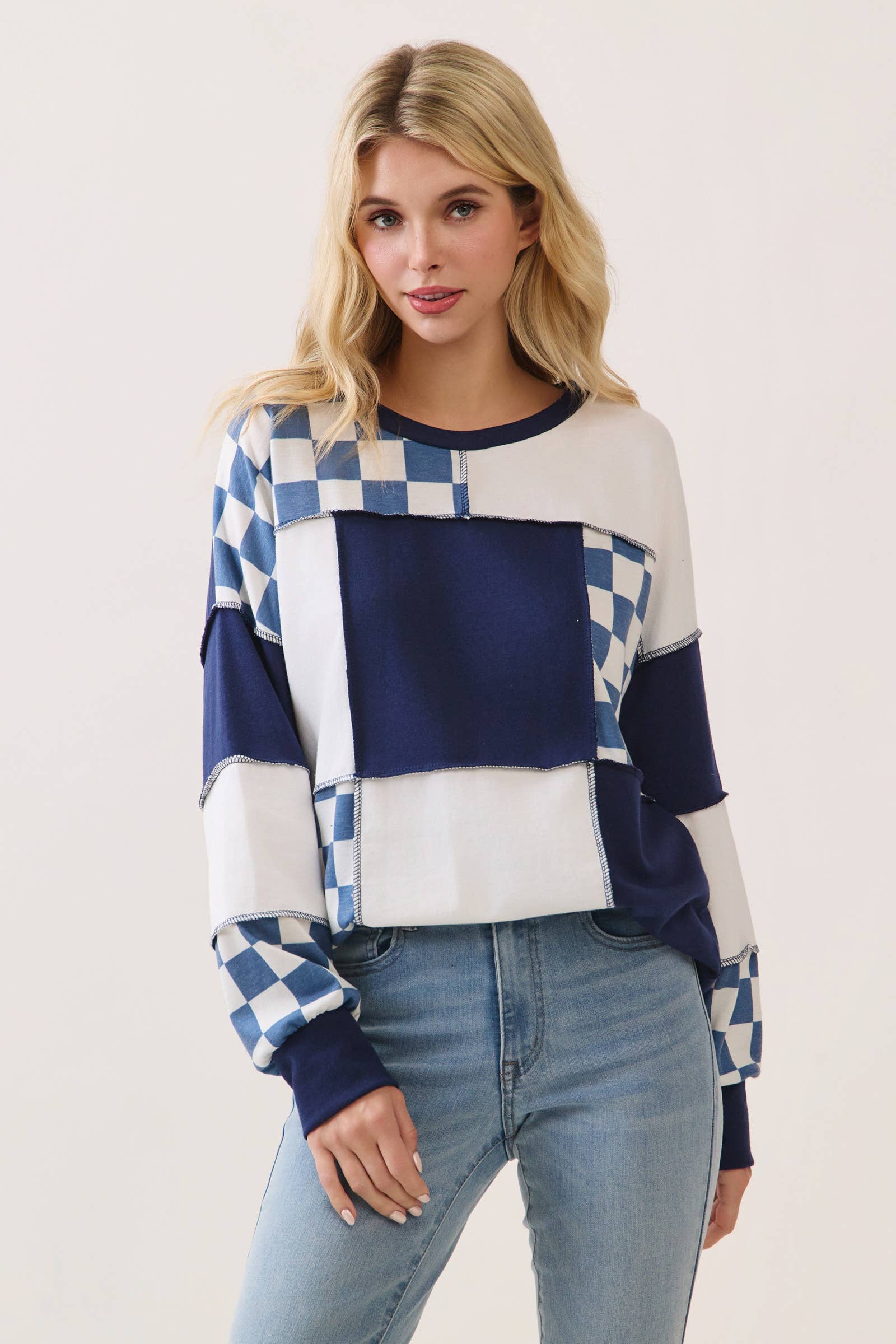 The Sweet Check Patchwork Sweater
