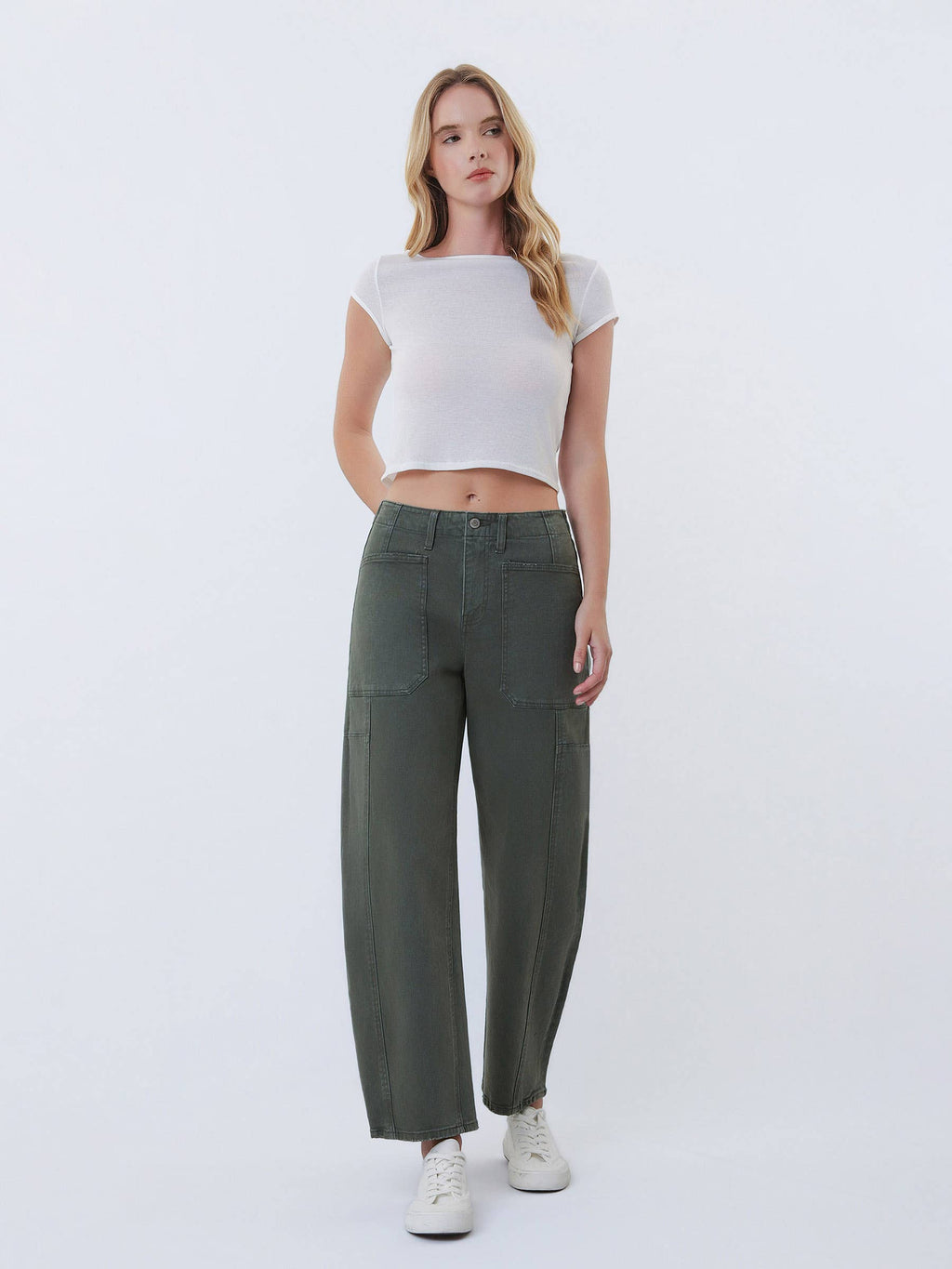The Evergreen Ease Barrel Jeans by Flying Monkey