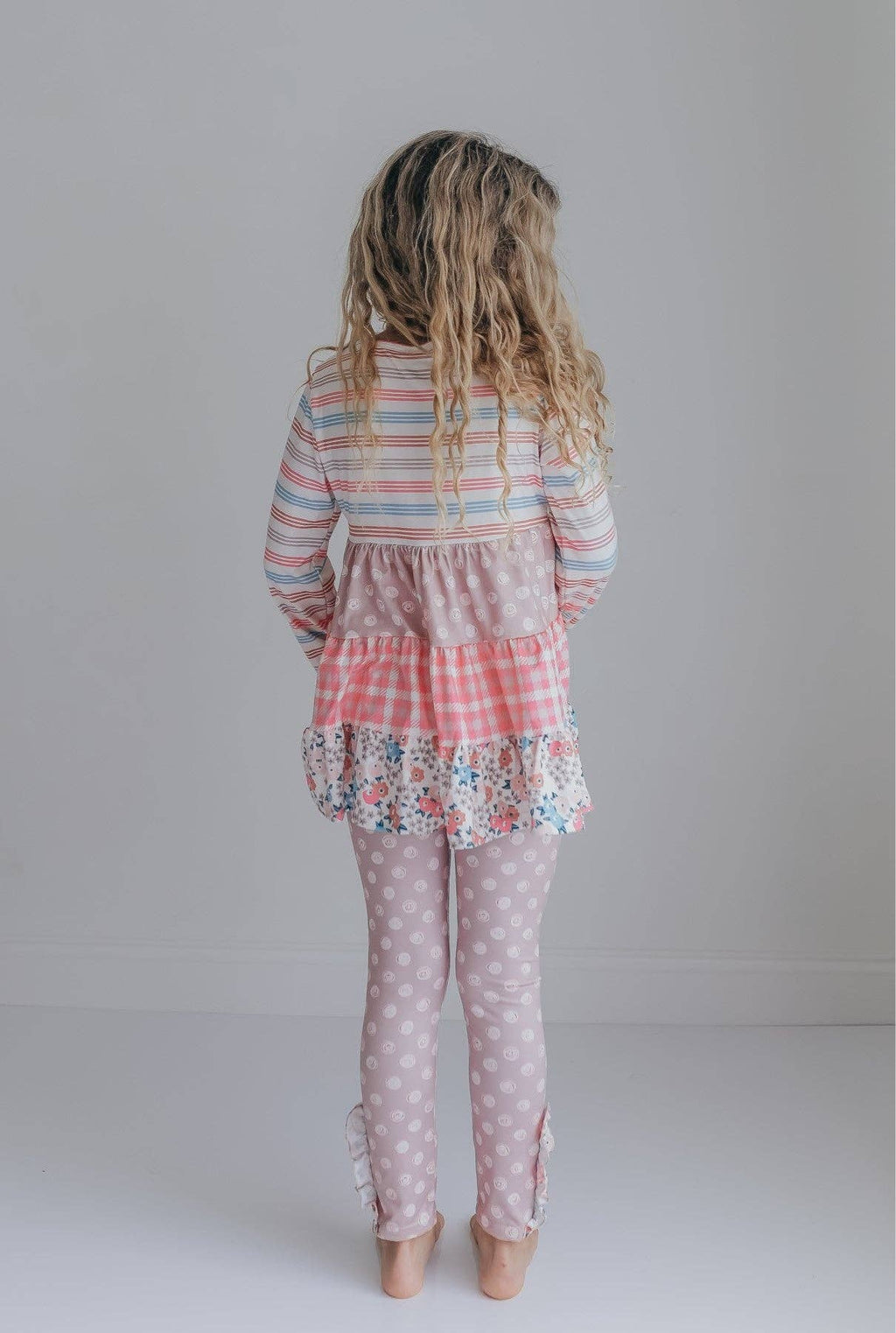 Girls Floral Ruffle Legging Set