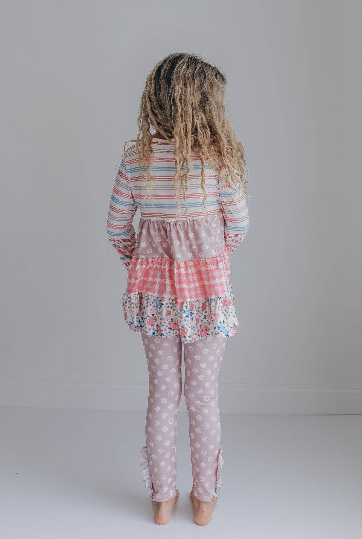 Girls Floral Ruffle Legging Set