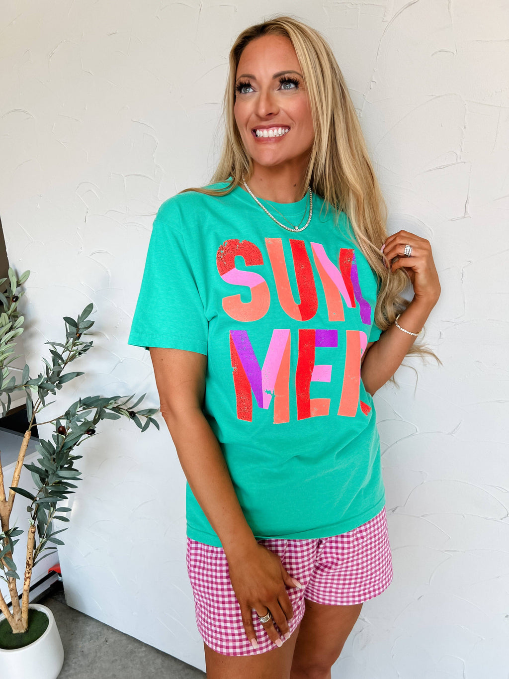 Colorblock Summer Graphic Tee