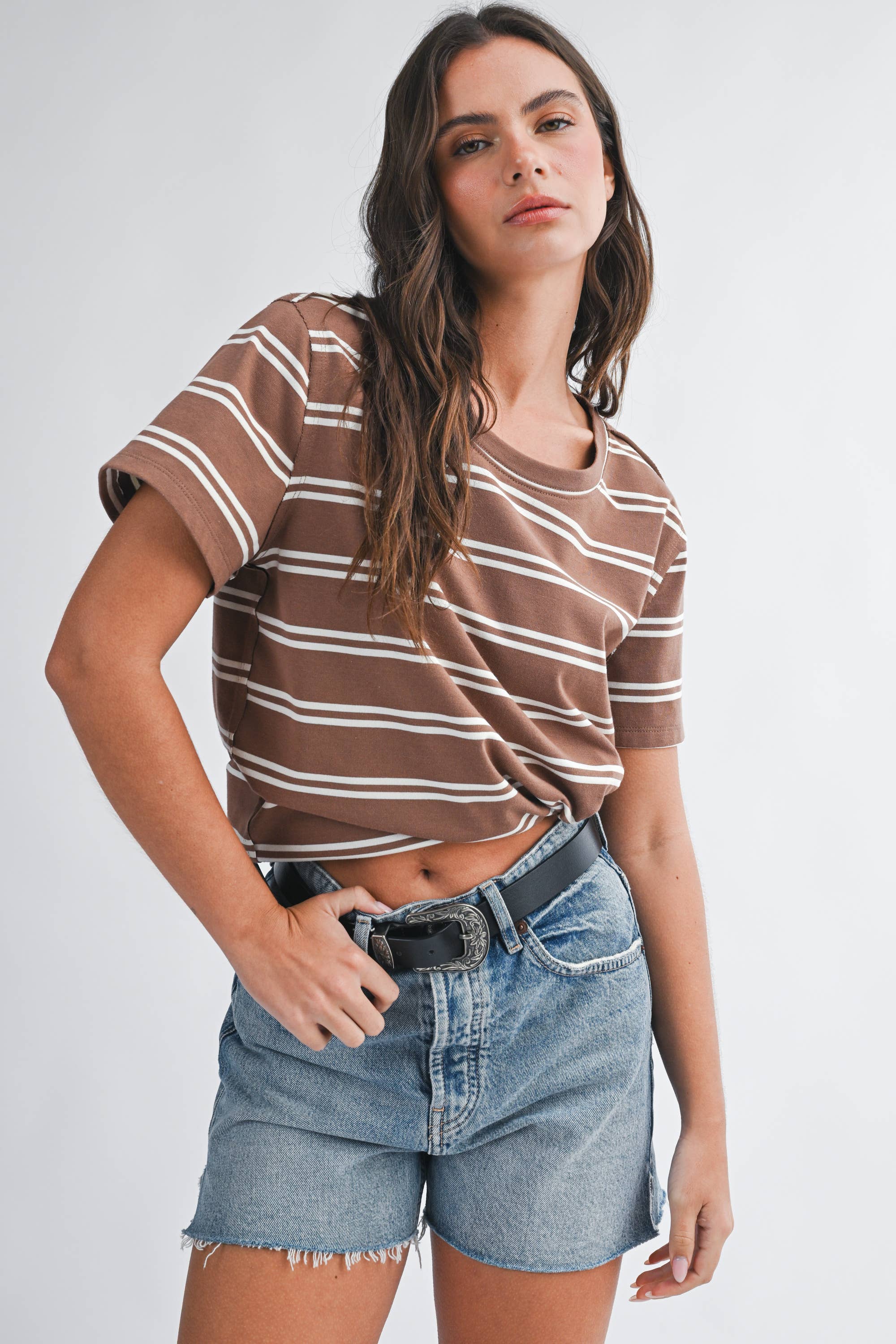 Coffee Break Stripe Tee