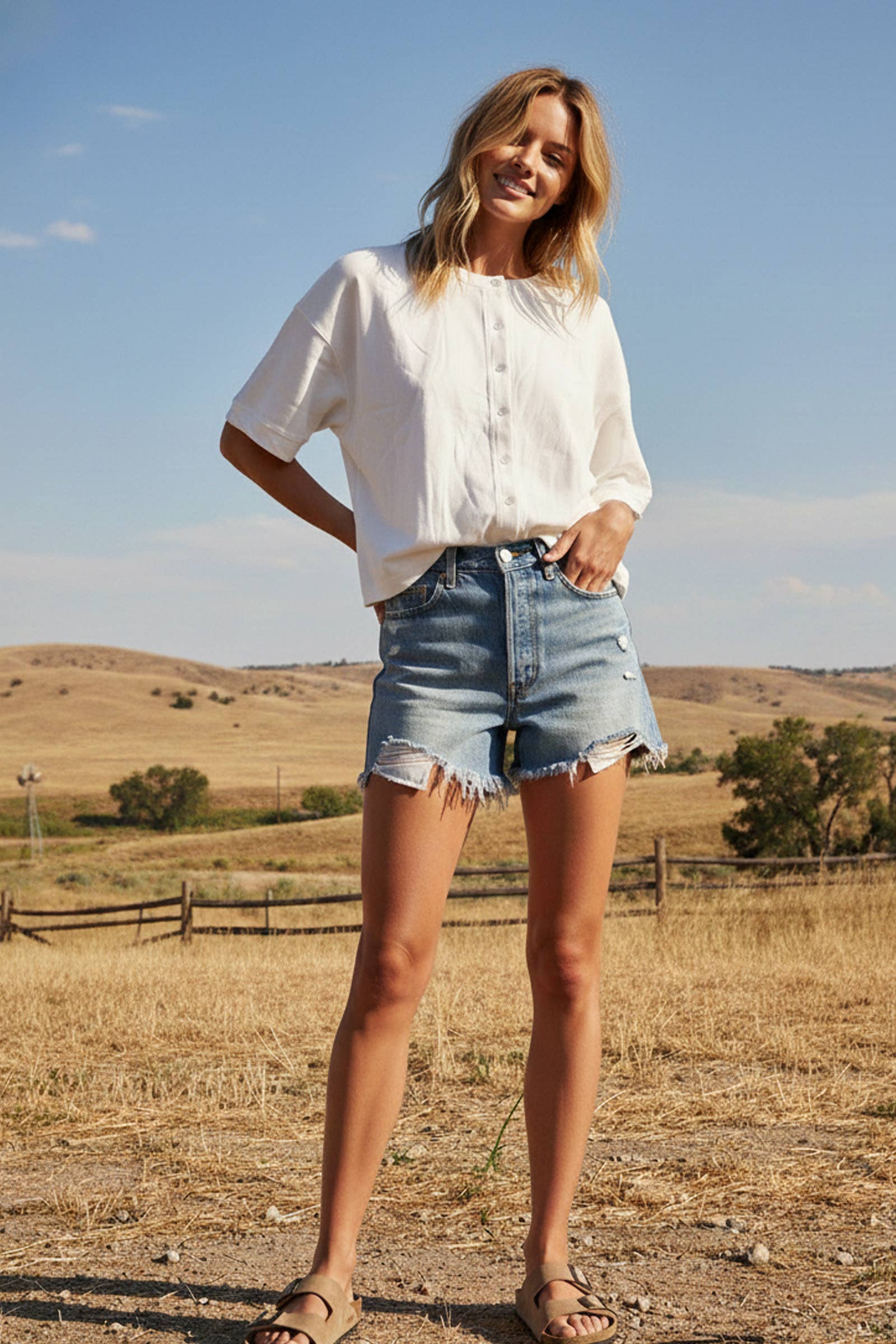 Oversized Button Front Stretch Lightweight Knit Top