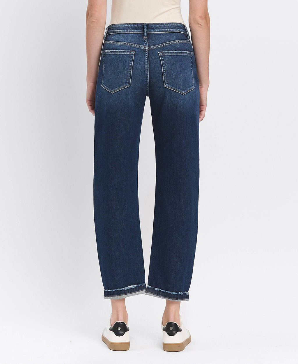 High Rise Cuffed Barrel Jeans by Flying Monkey