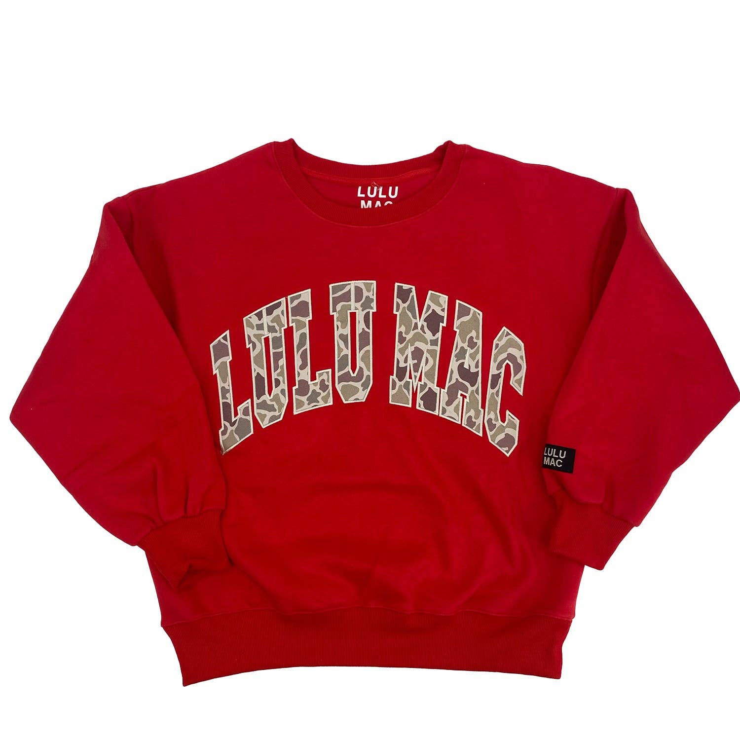 Red Camo Lulu Mac Embroidered Sweatshirt