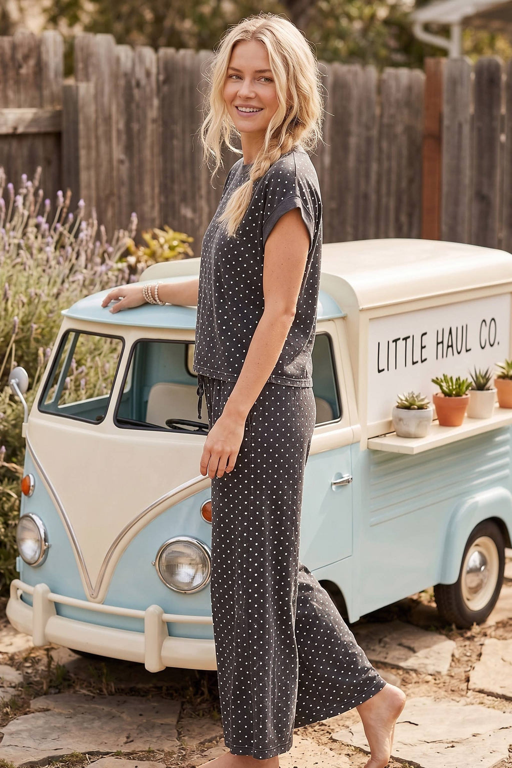 Mini Polka Dot Scuba Lounge Set Pants