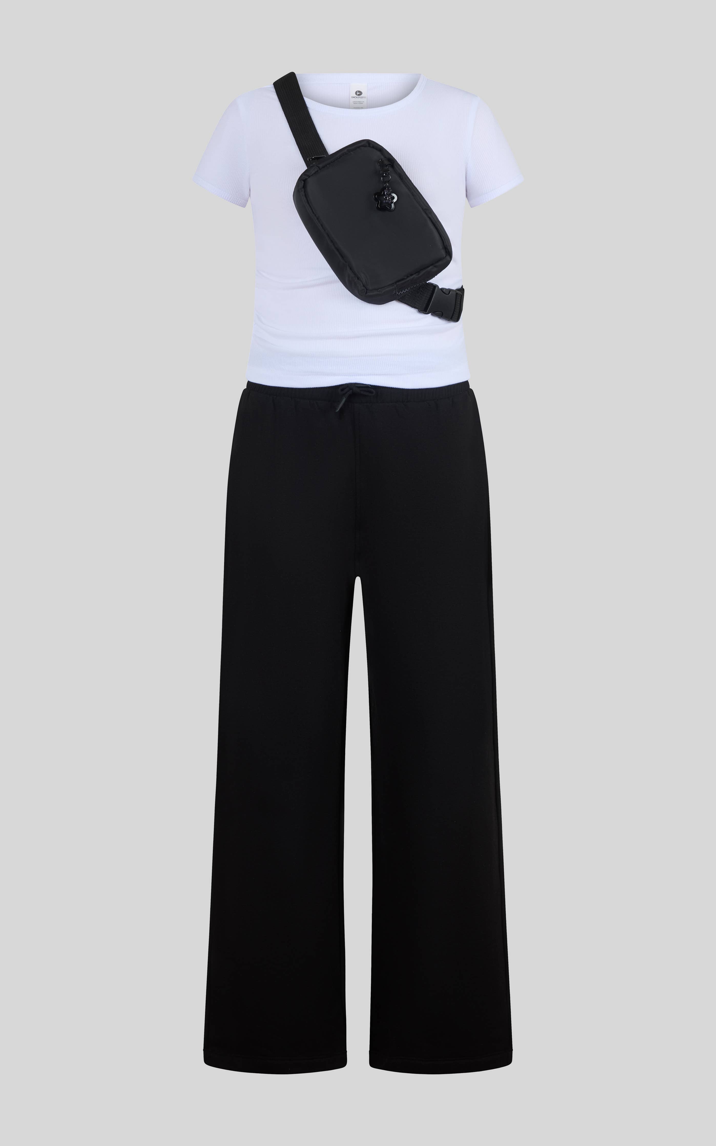 Side Ruched Wide-Leg Pant Set - Youth