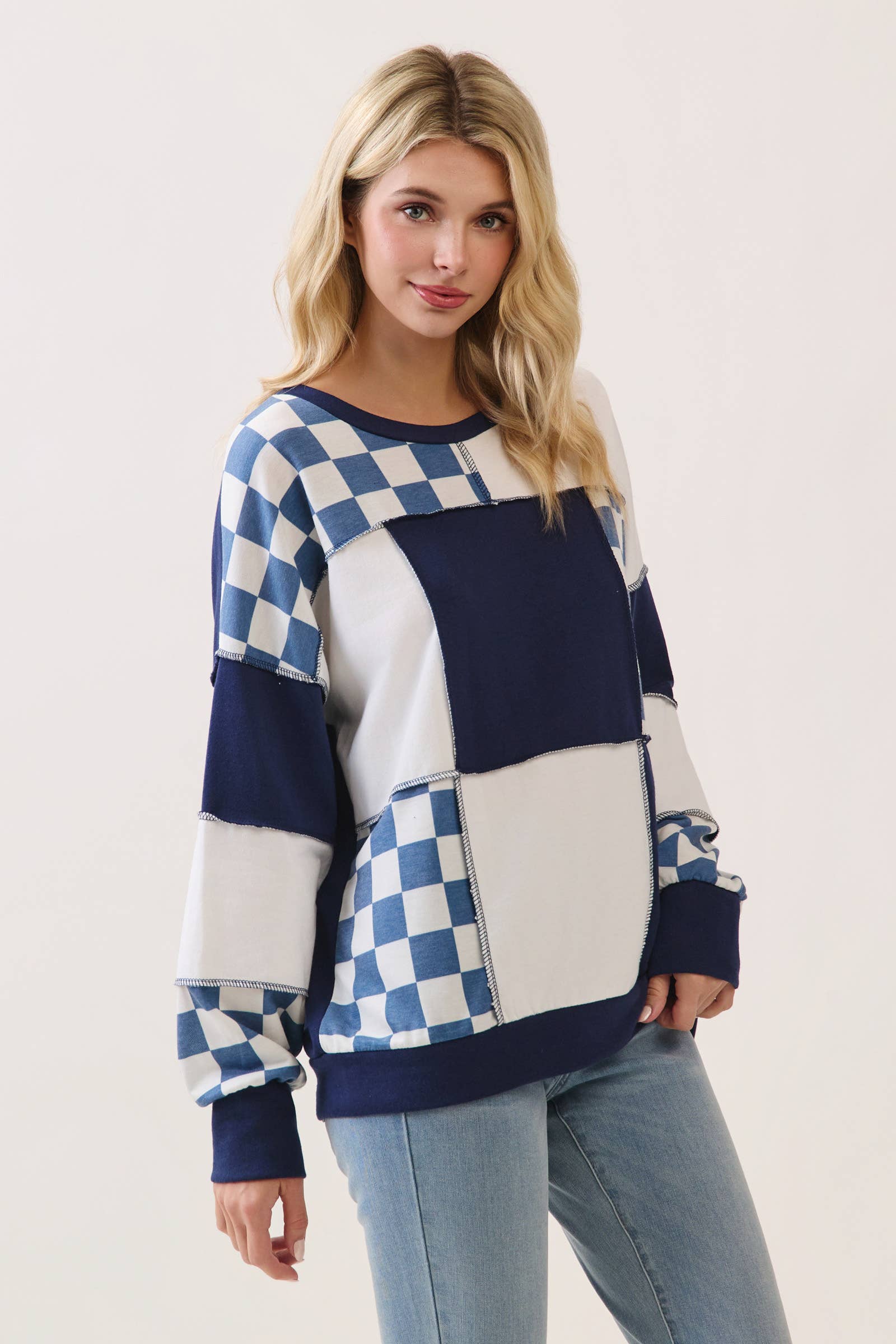 The Sweet Check Patchwork Sweater