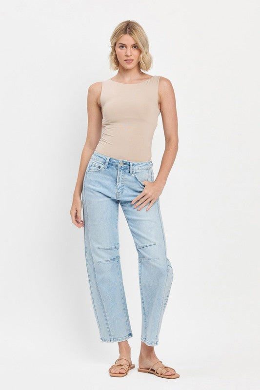 Everyday Light Wash Barrel Denim by Flying Monkey (cropped)