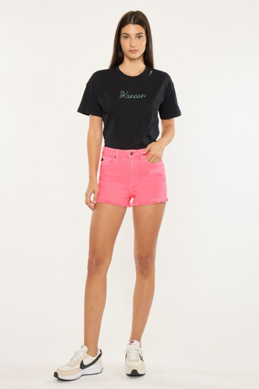 The Pop of Pink High Rise Shorts KanCan