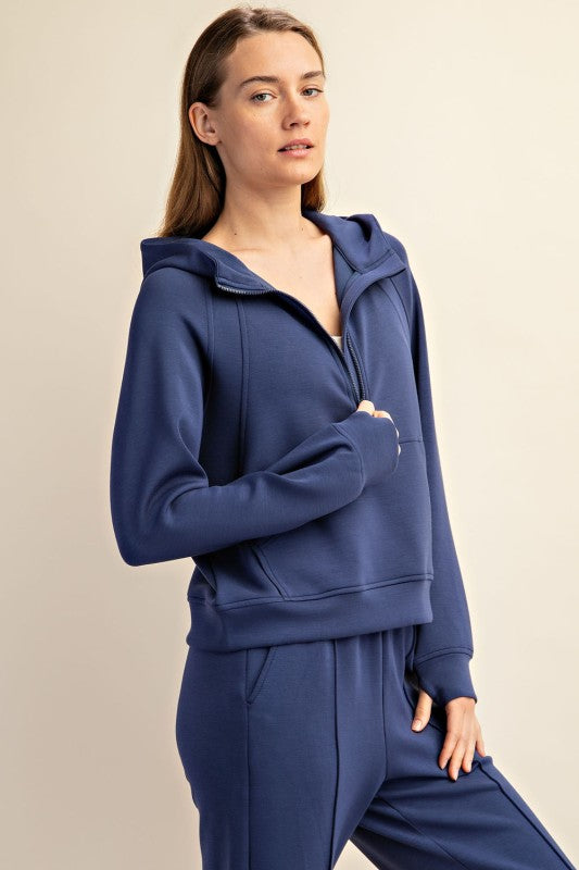 Everyday Luxe Scuba Zip Hoodie