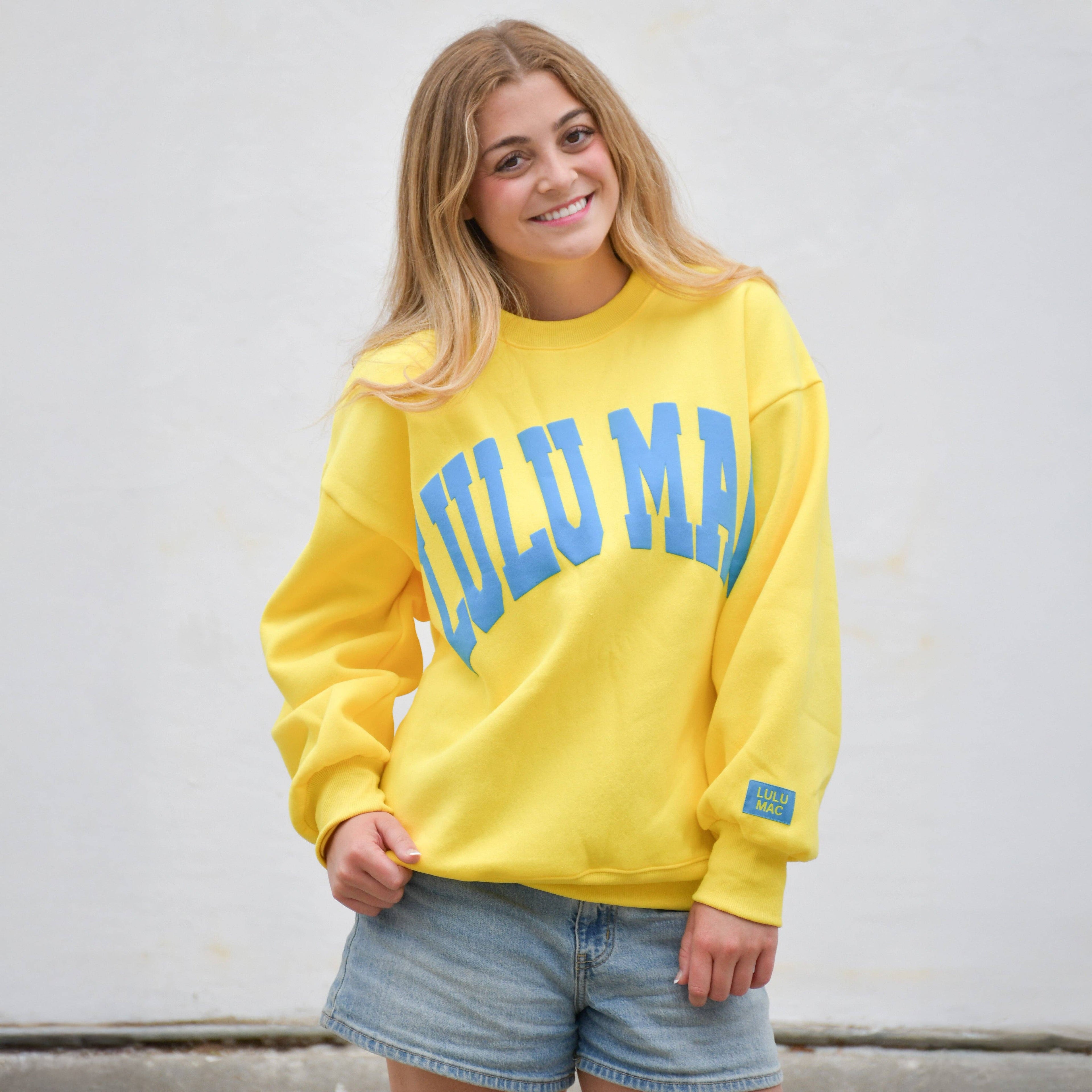 Lulu Mac Yellow/Cyan Puff Sweatshirt