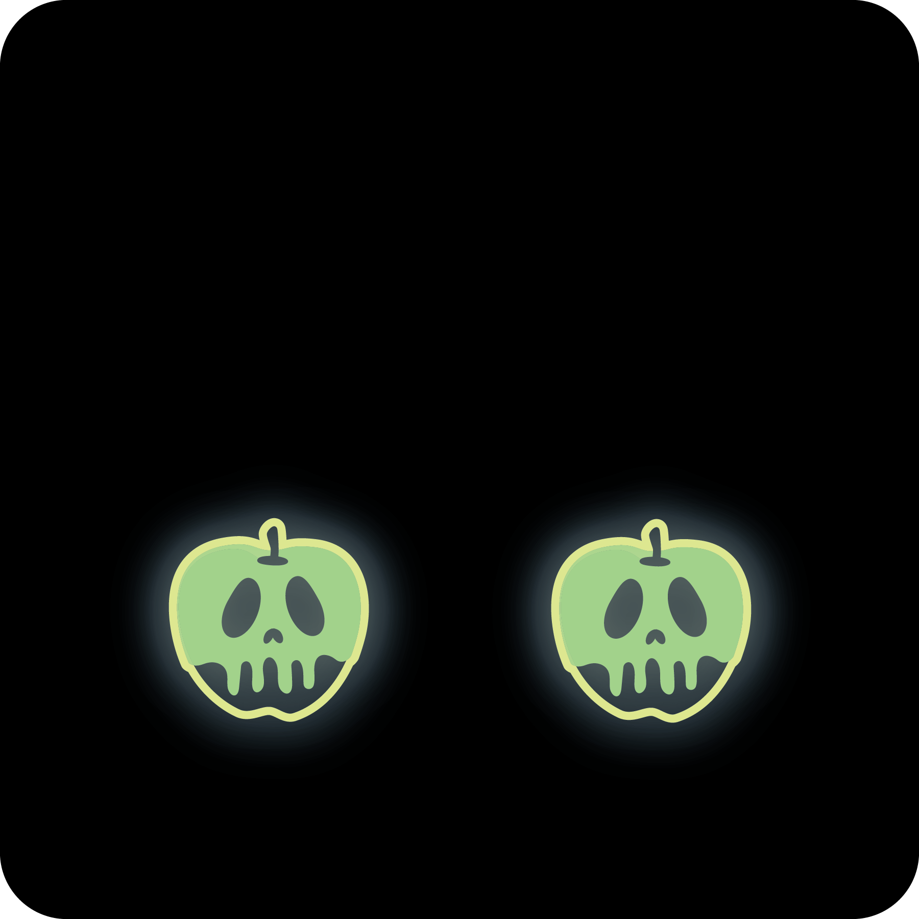Poison Apple Earrings - GLOW IN THE DARK
