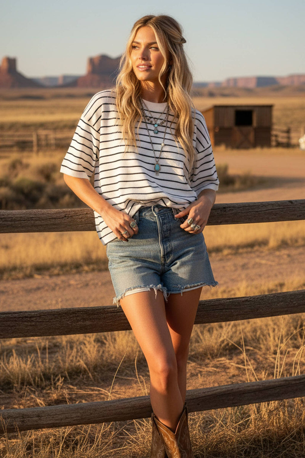 Freedom Stripe Relaxed Tee