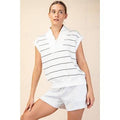 Modal Scuba Tripe Luxe V-Neck Sleevelss Top
