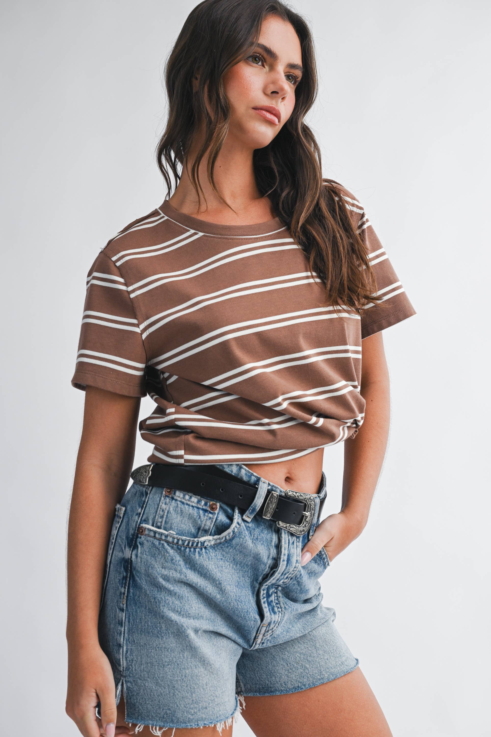 Coffee Break Stripe Tee