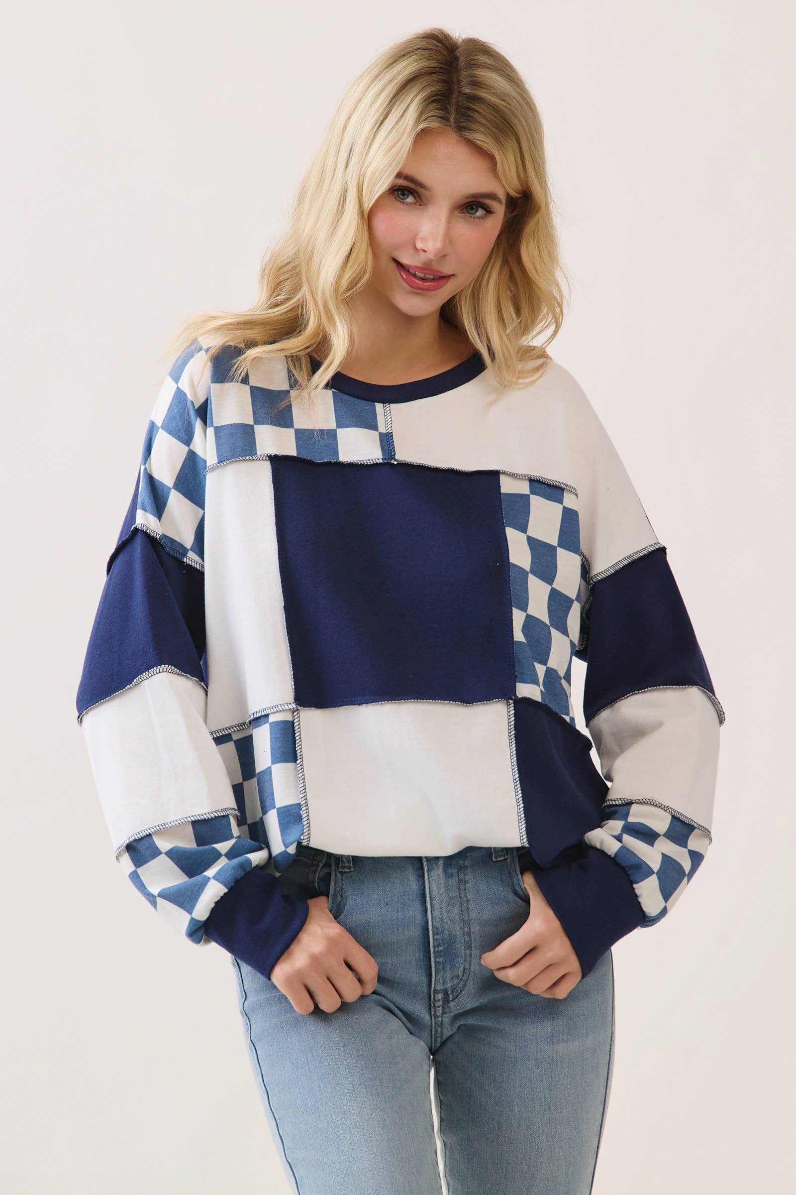 The Sweet Check Patchwork Sweater