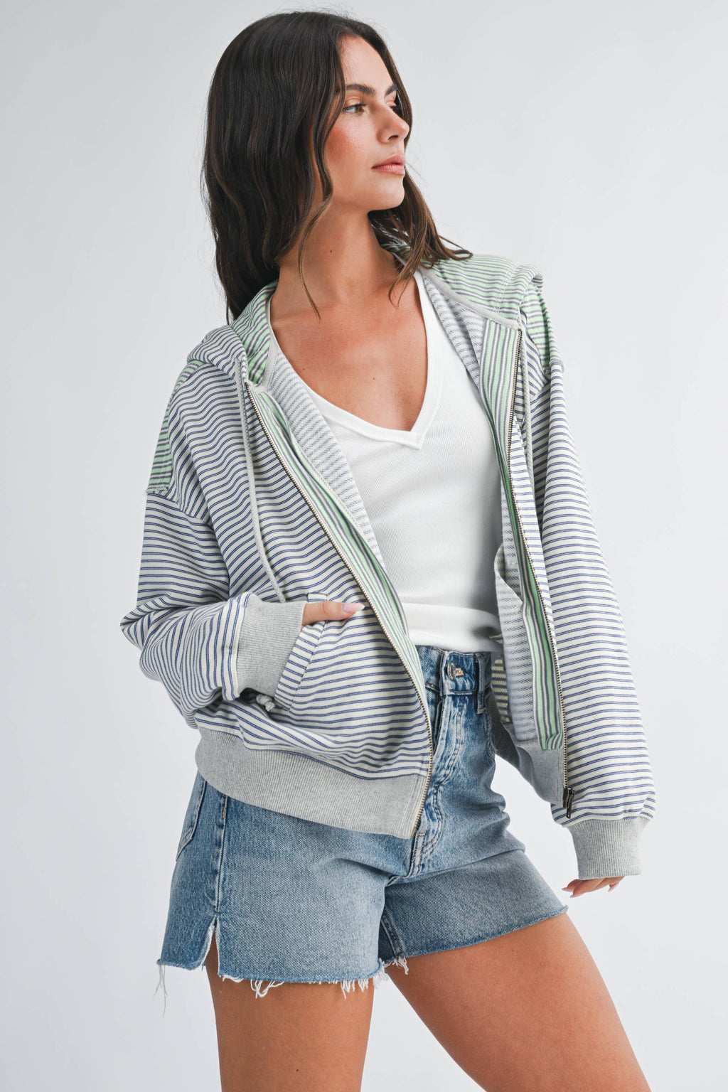 Coastal Breeze Zip Hoodie