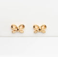 The Lela Dainty Gold Bow Stud Earrings