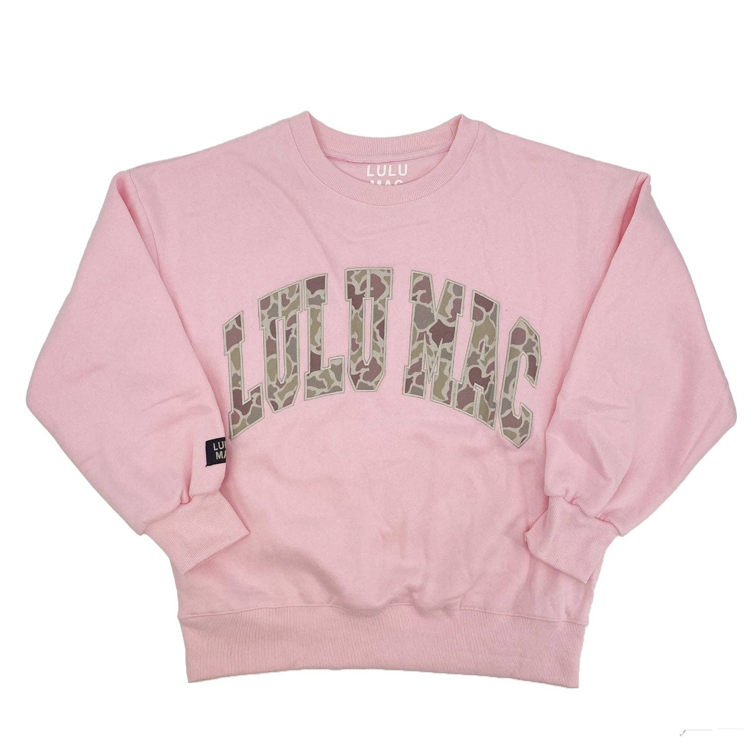 Light Pink Camo Lulu Mac Embroidered Sweatshirt