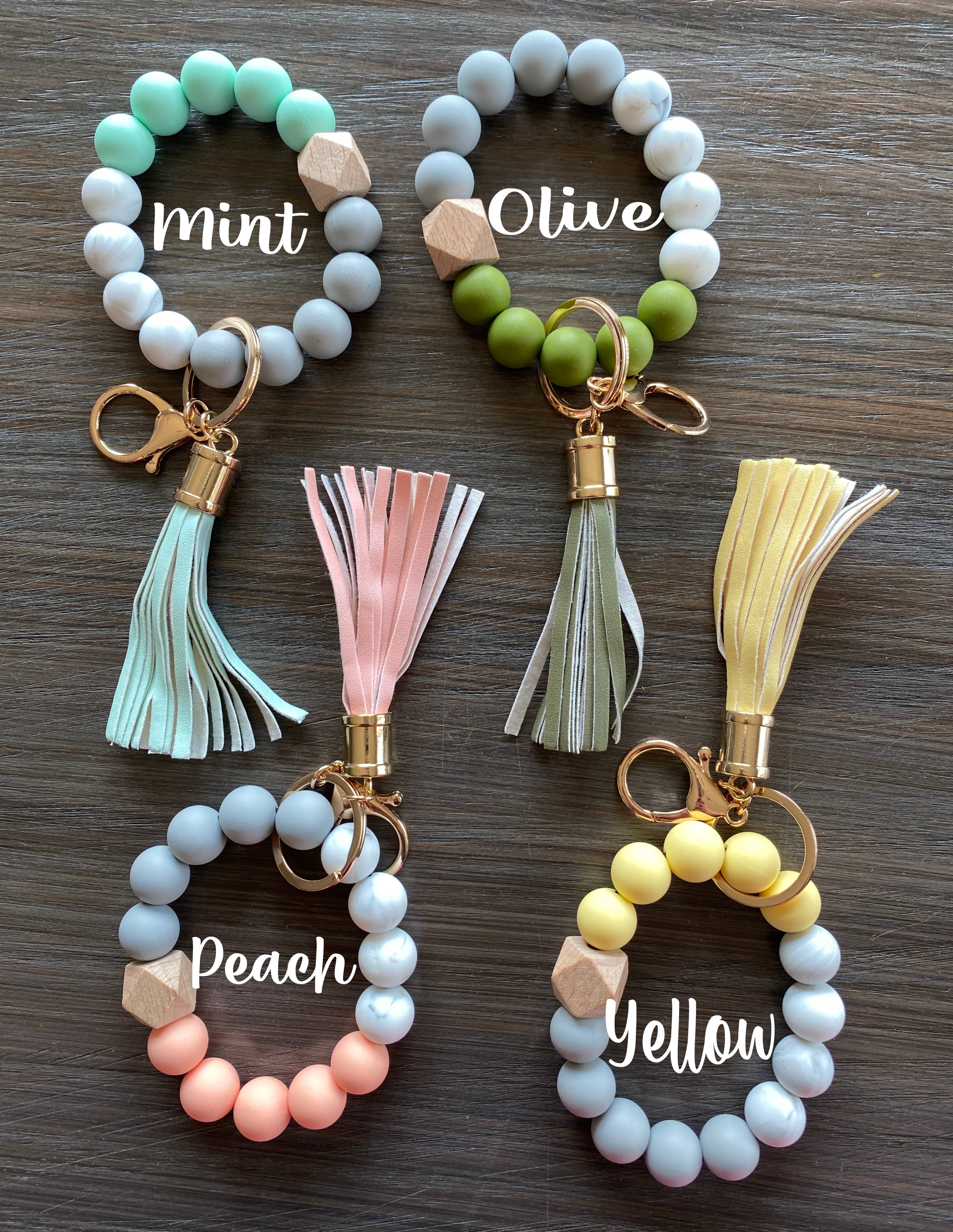 Silicone Beaded Keychain Wristlet