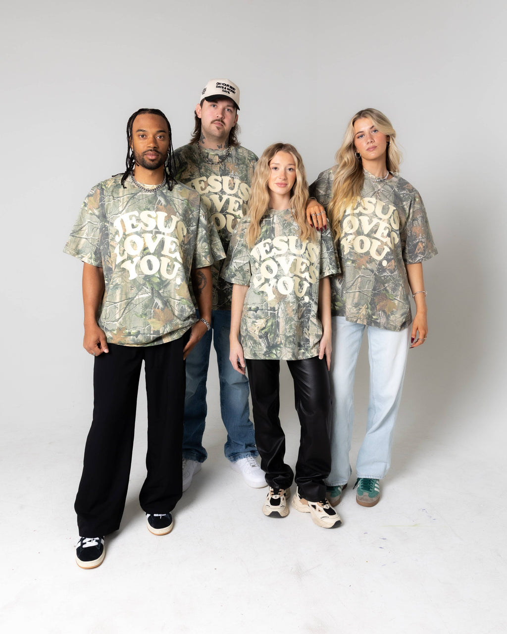 The Jesus Loves You Oversized Camo Tee