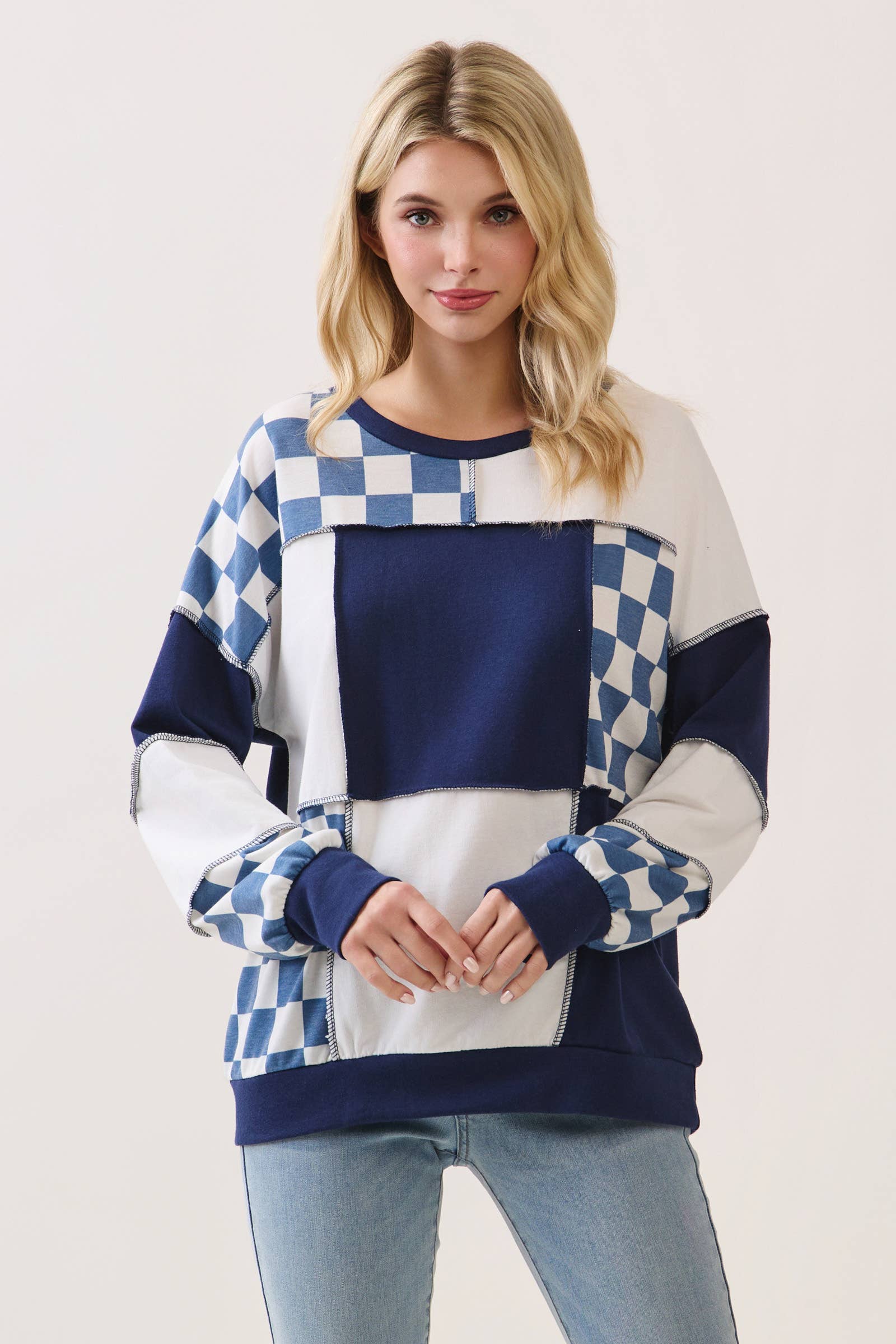 The Sweet Check Patchwork Sweater